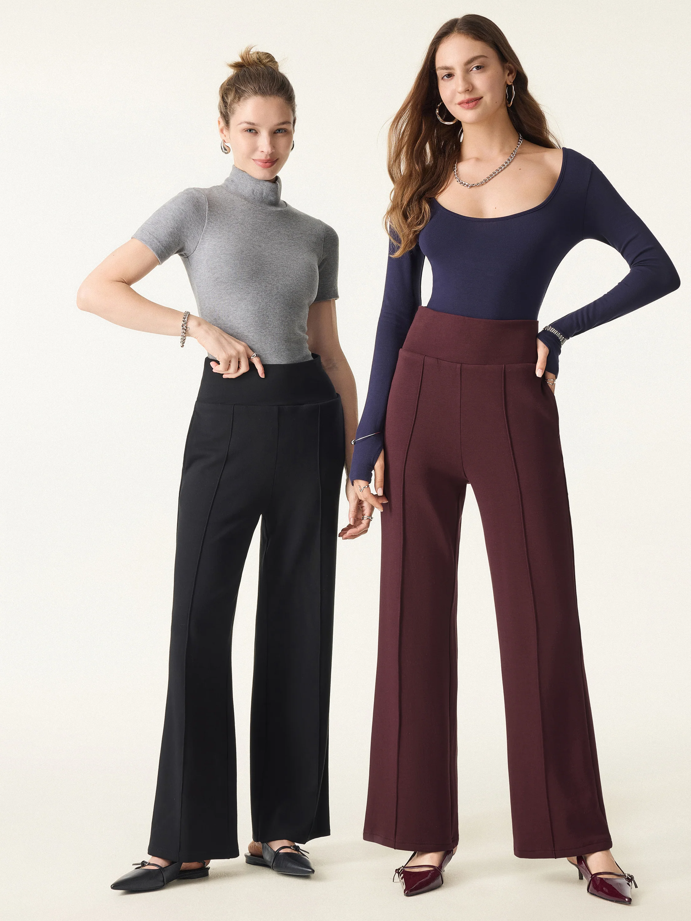 Tummy Warmer Pin-Tuck Pant