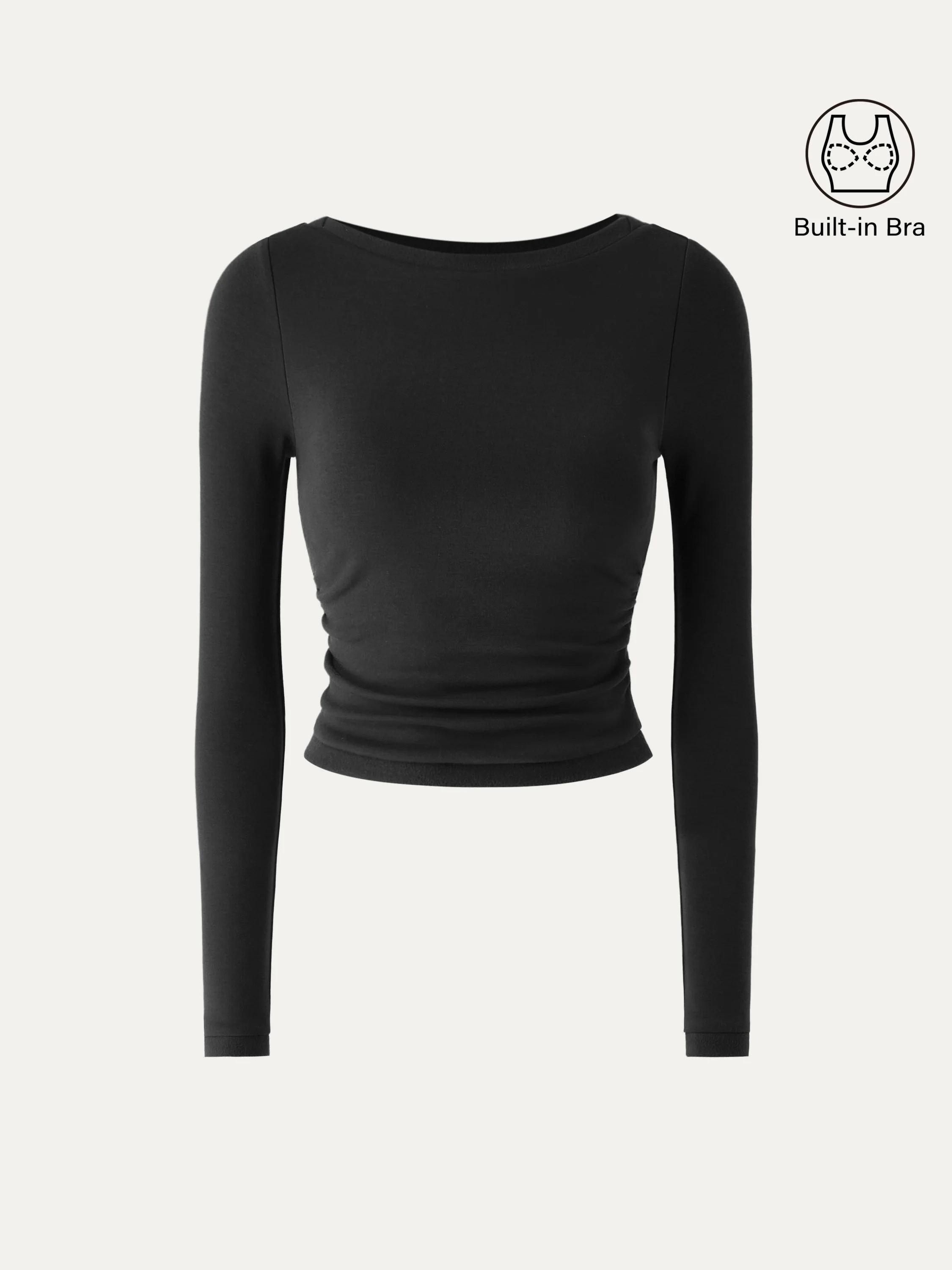 Boatneck Long Sleeve Brami Top