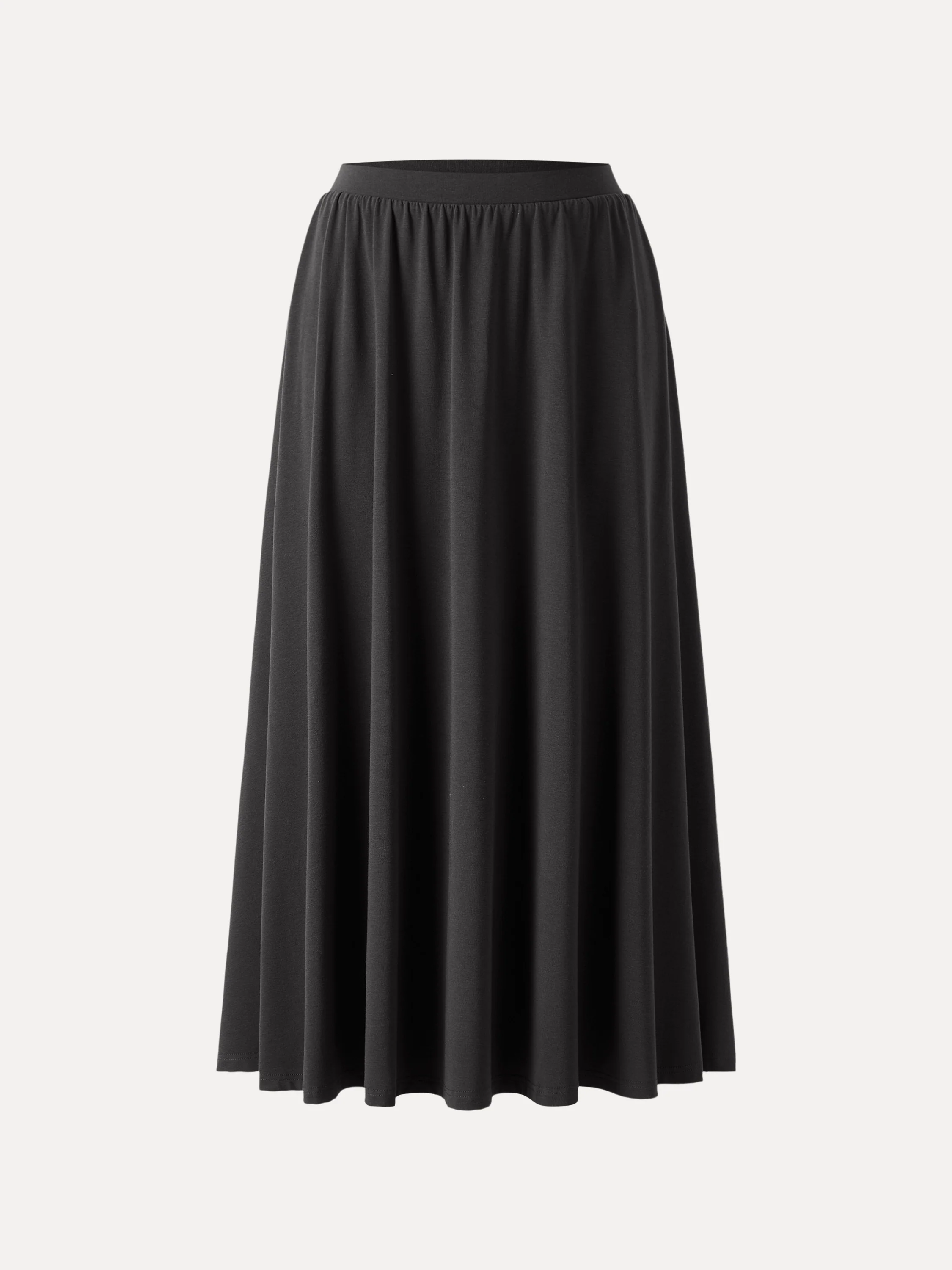 Stretch Cotton Maxi Umbrella Skirt with Pockets