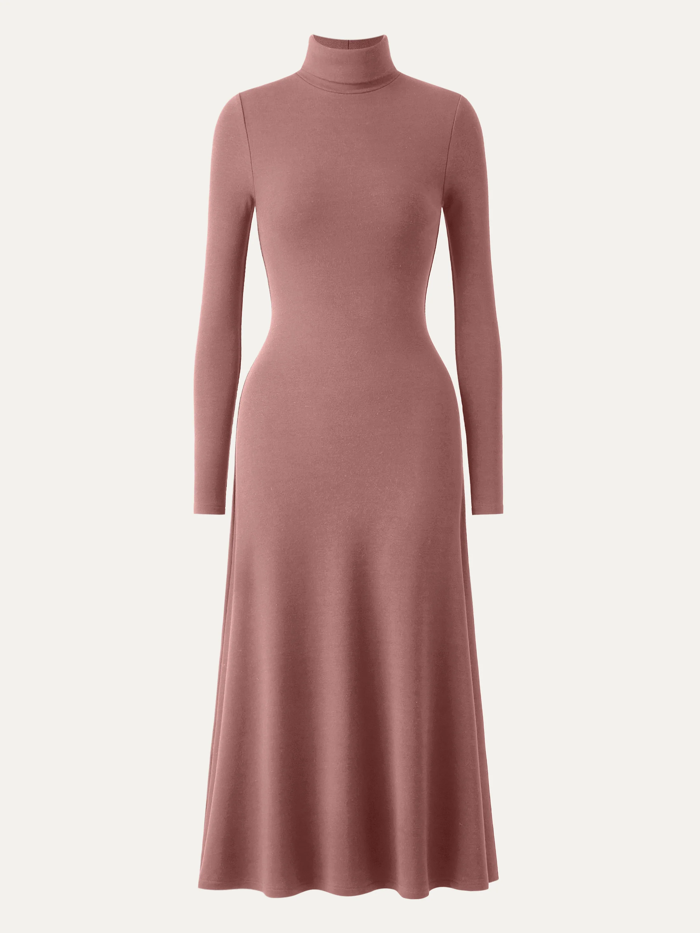 Heated Turtleneck Midi Dress