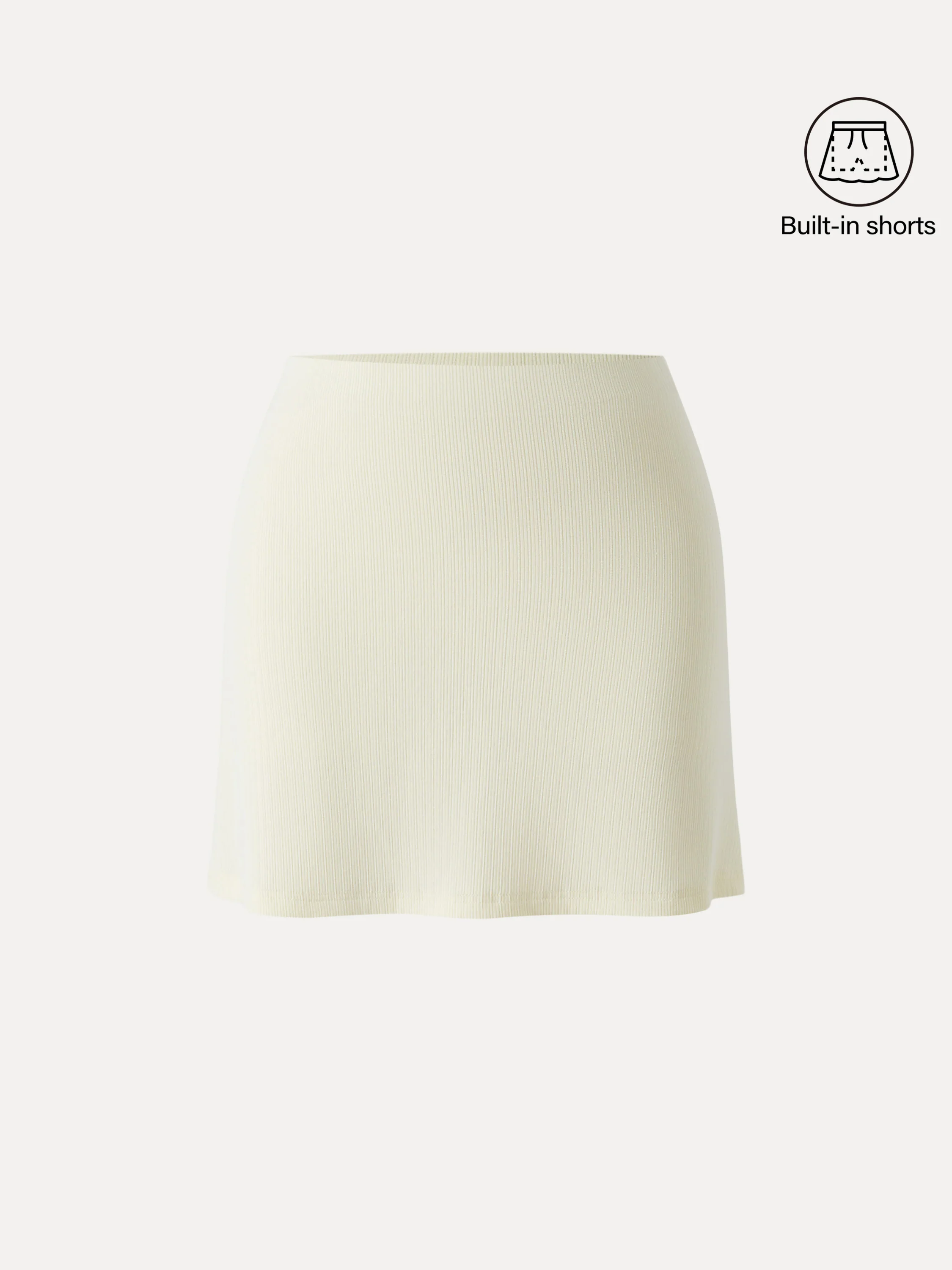 Stretch Cotton Pointelle A-line Mini Skirt with Built-in Shorts