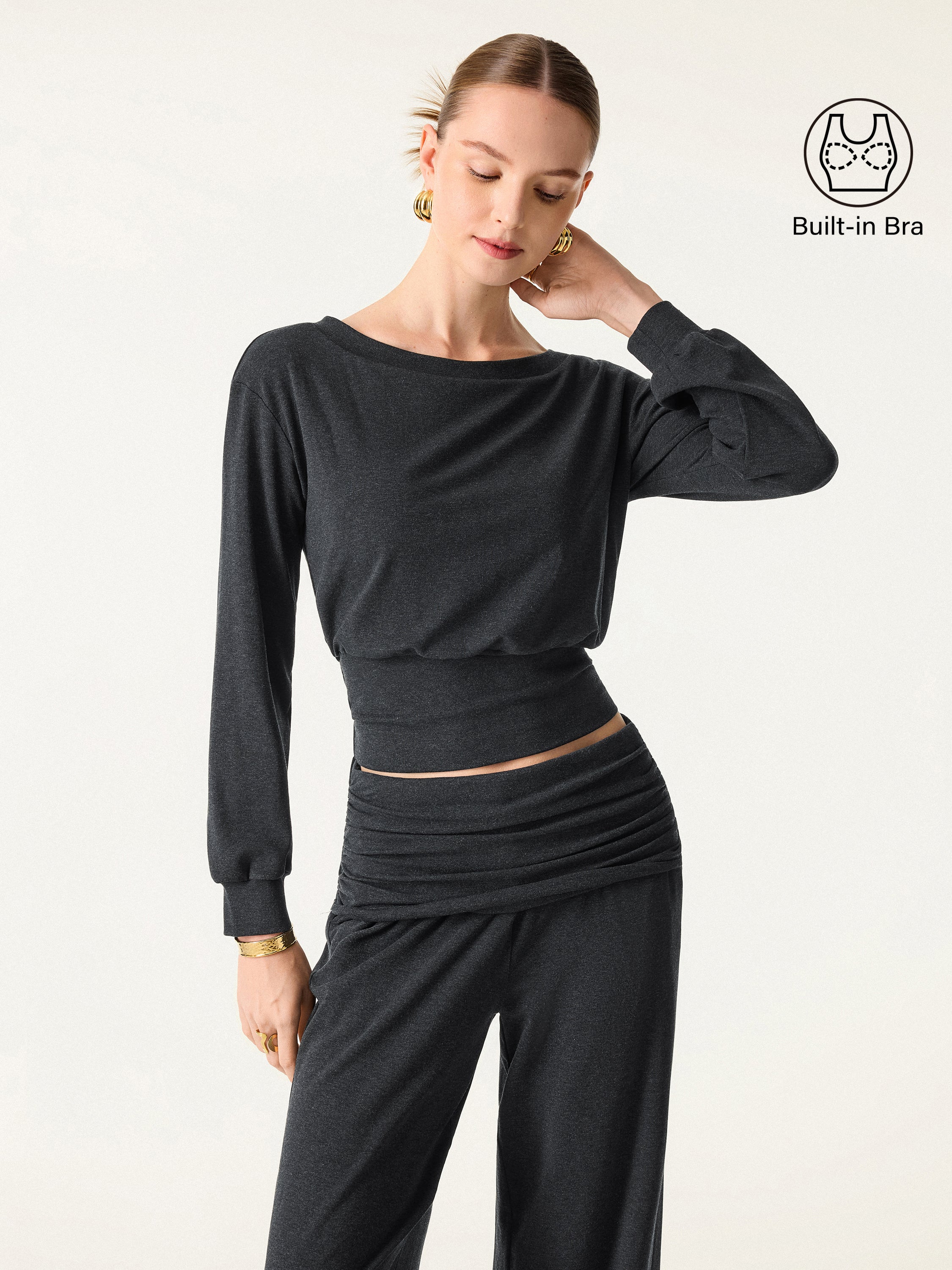 Non-itchy Wool Blend Boatneck Bra