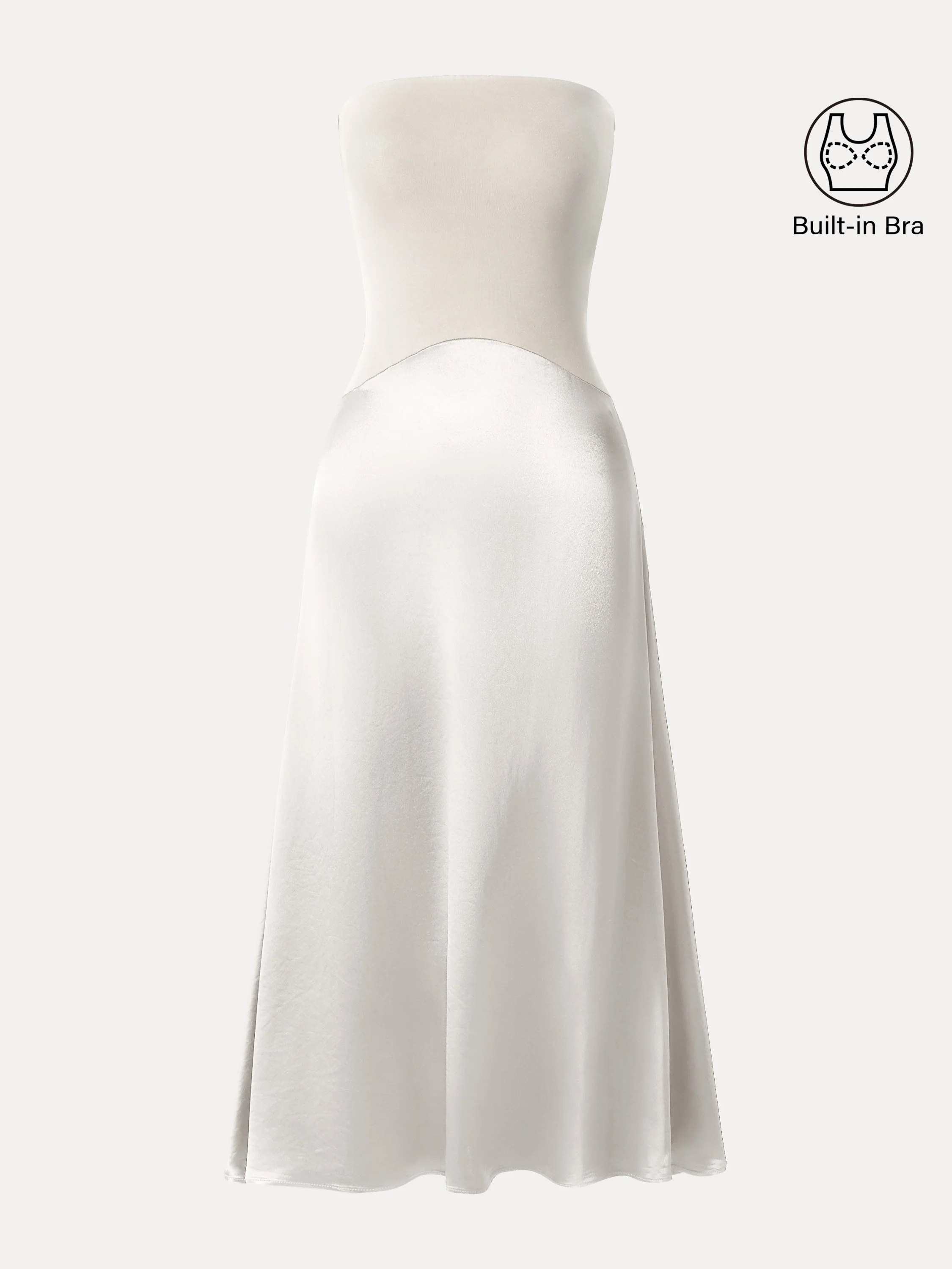 Midnight Acetate Non-slip Strapless Midi Dress