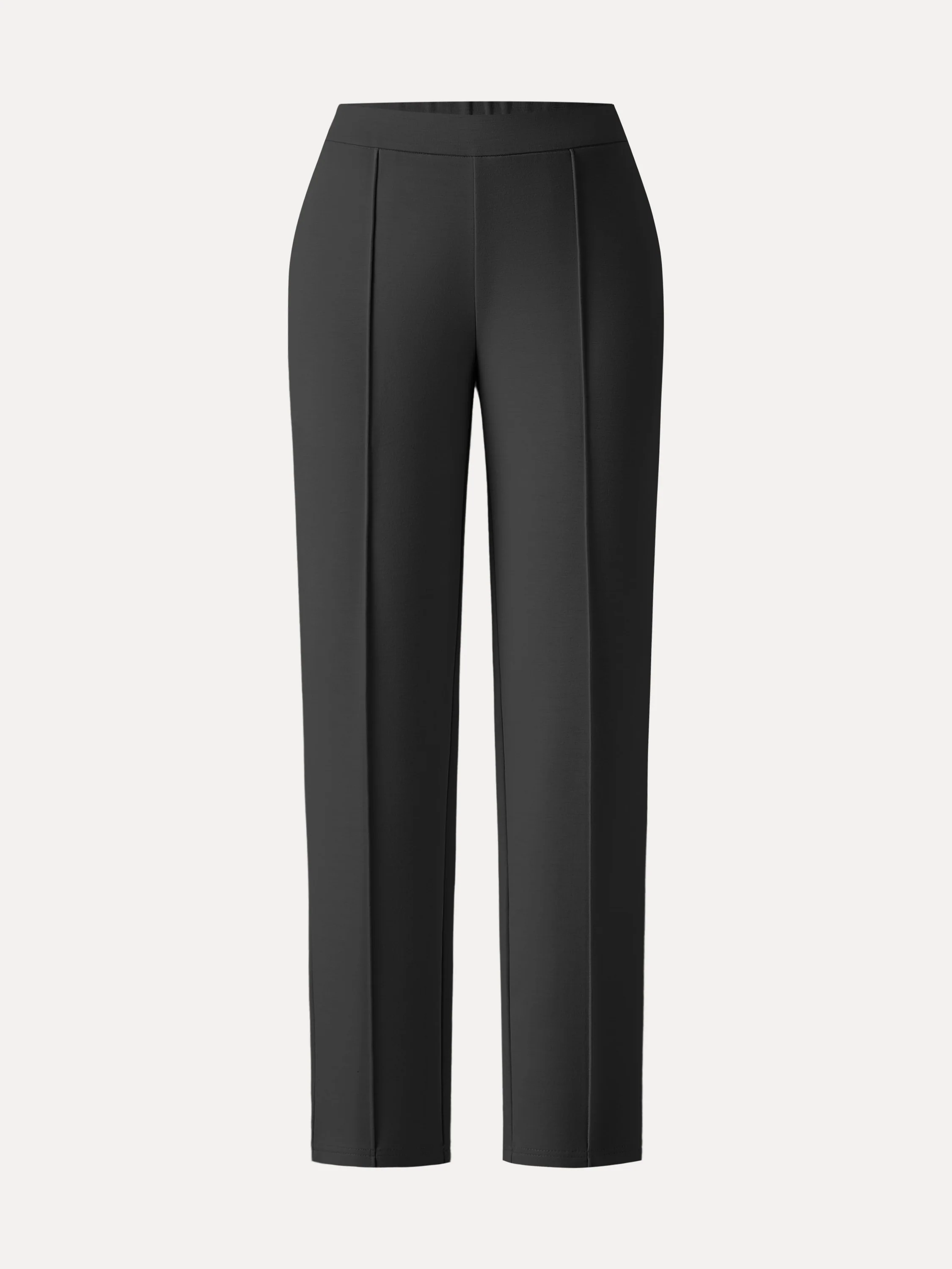 Mid Rise Cropped Tapered Leg Pull-on Pants with Pockets