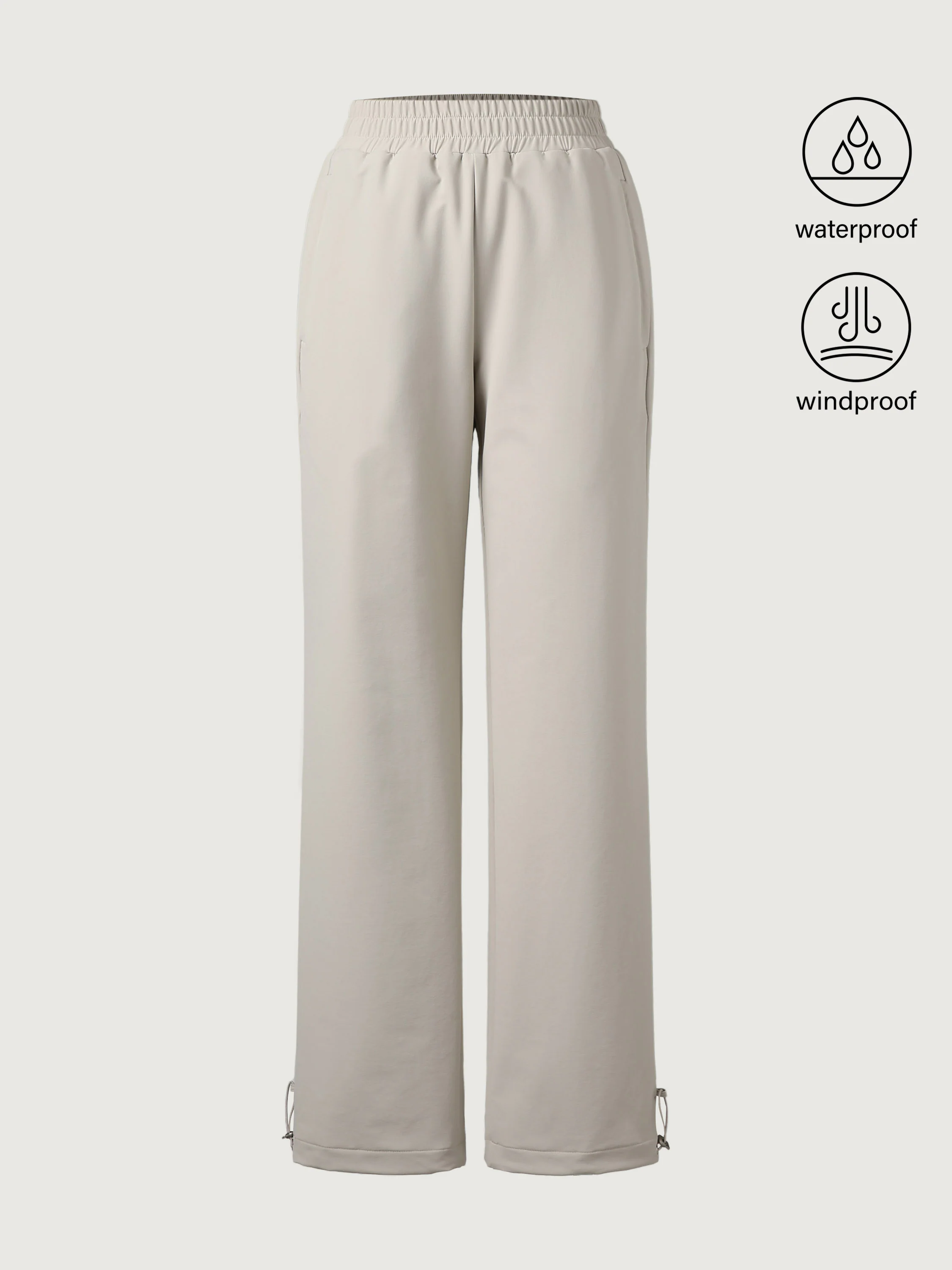 Waterproof Fleece-Lined Elastic Waist Trousers