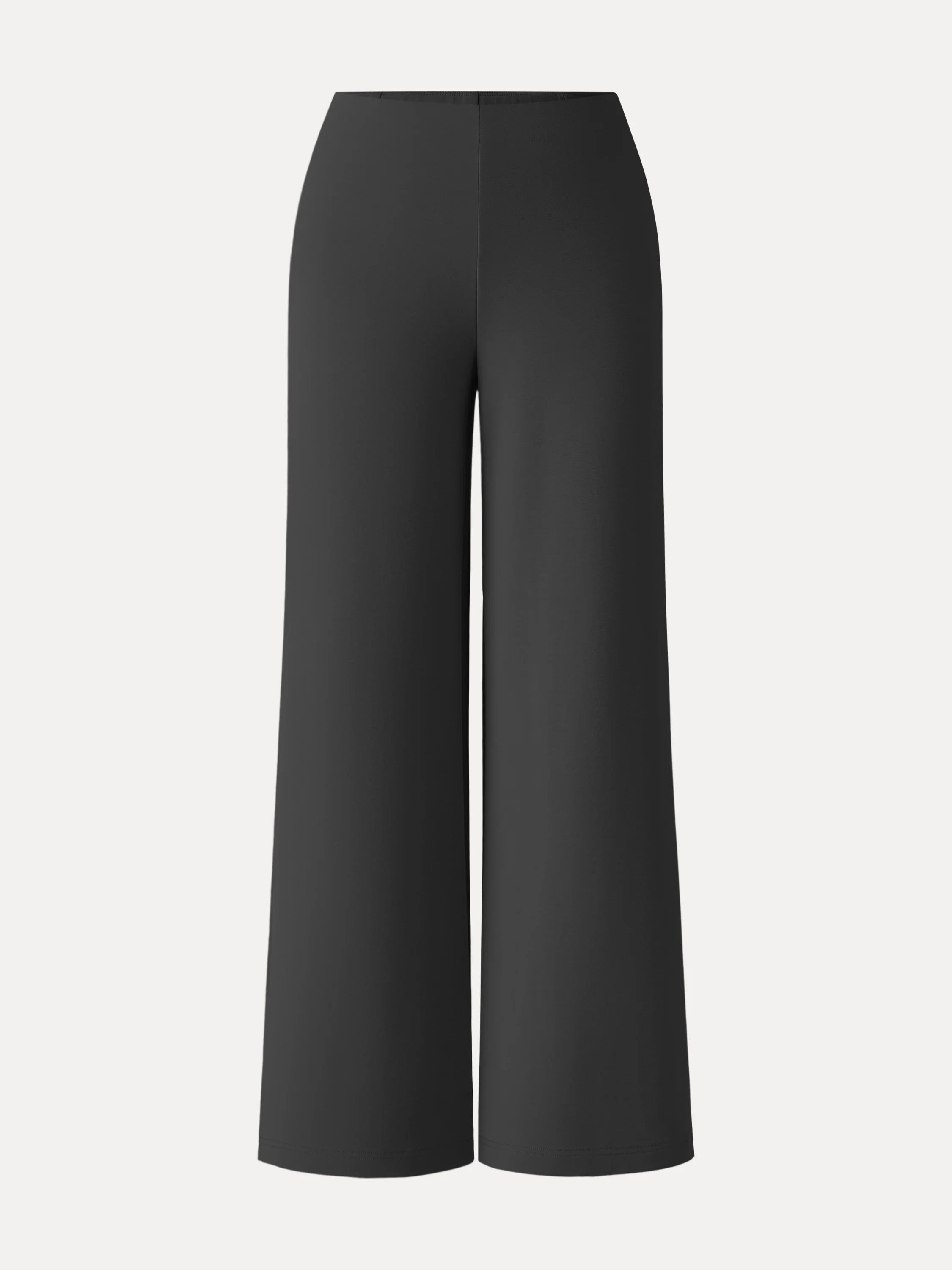 Wrinkle-Resistant Mid Rise Wide Leg Pull-on Pants with Pockets