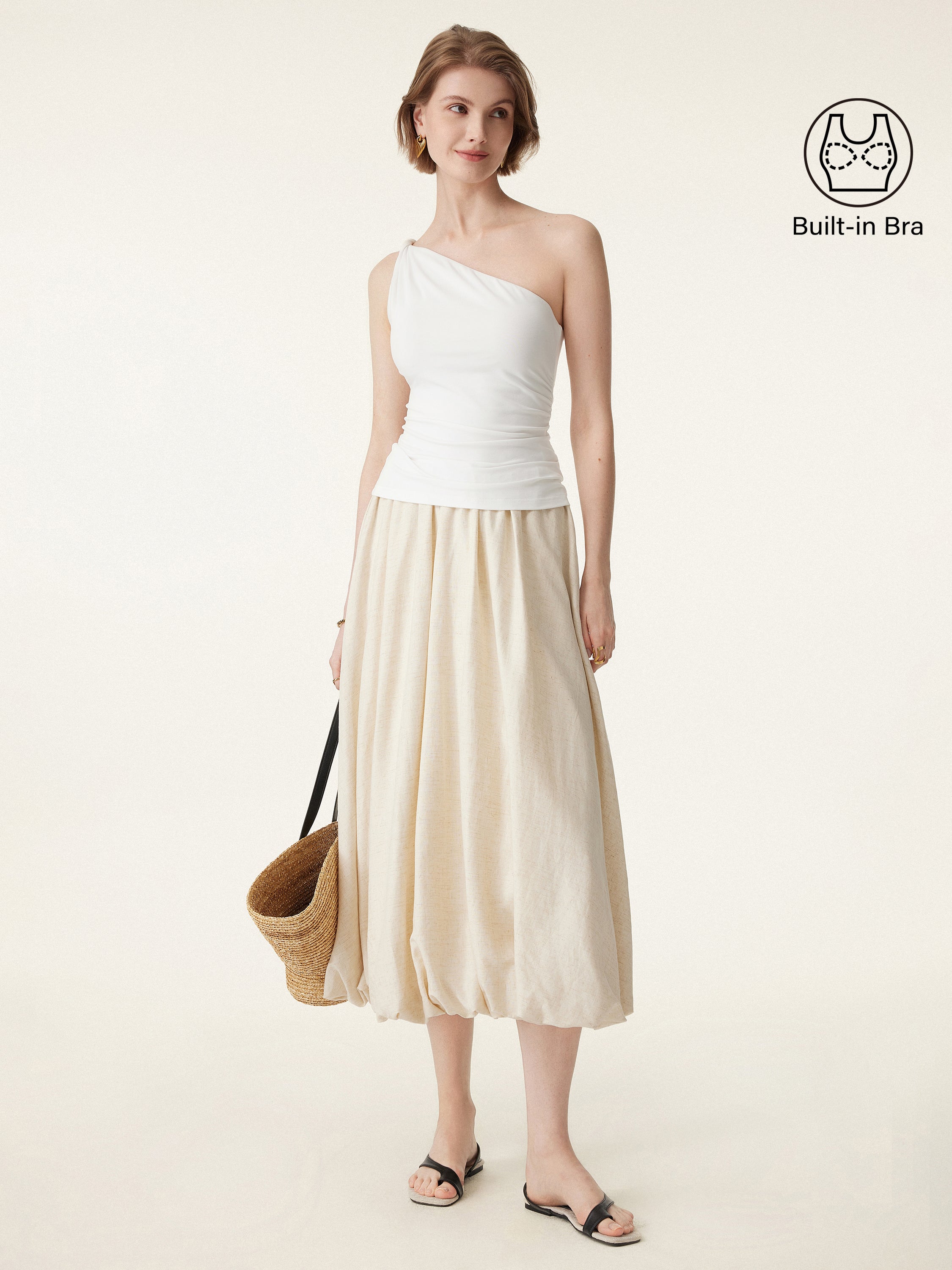 One Shoulder Twisted Sports Tank