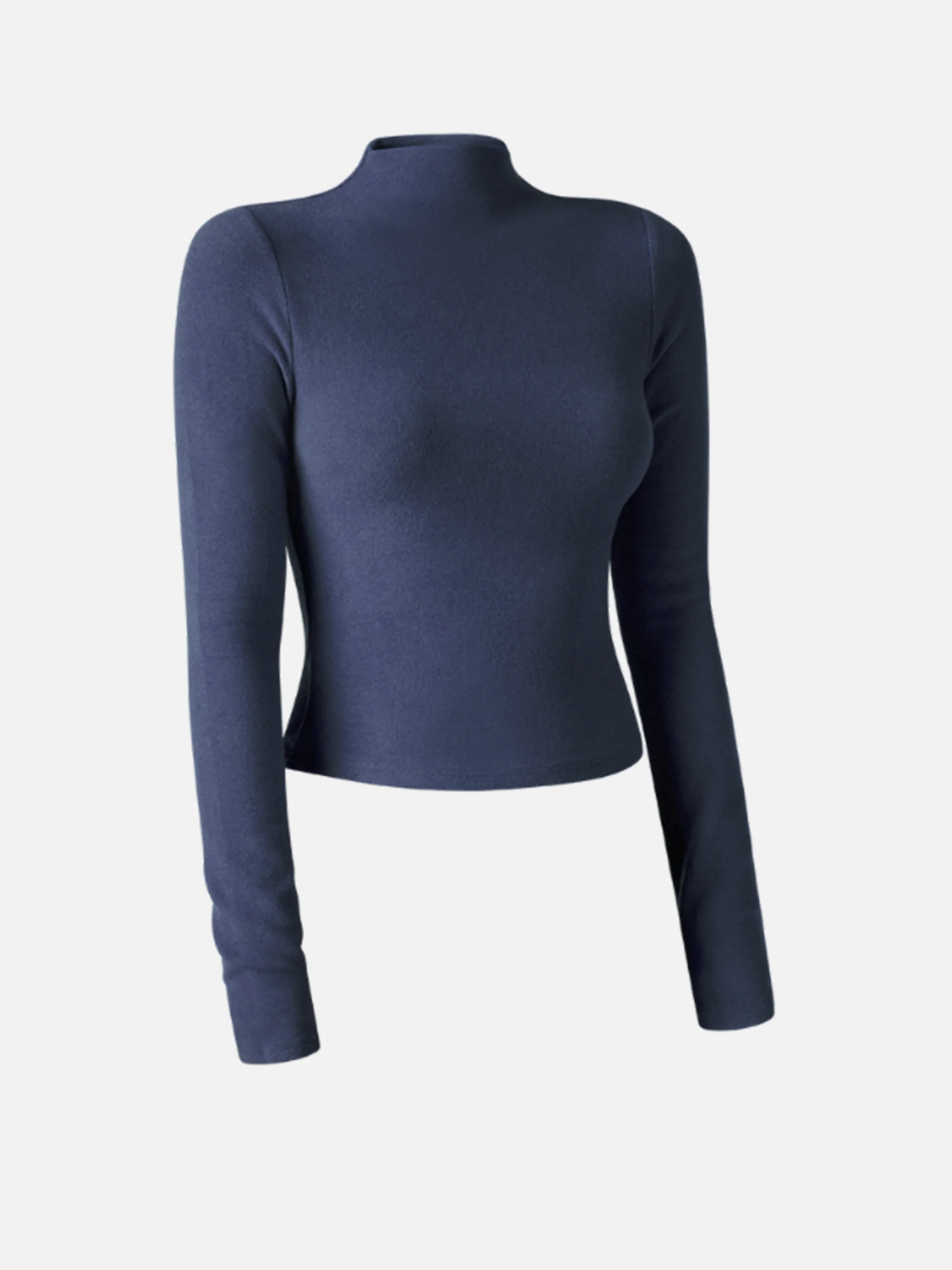 Thermal Brushed Mock Neck Crop Top