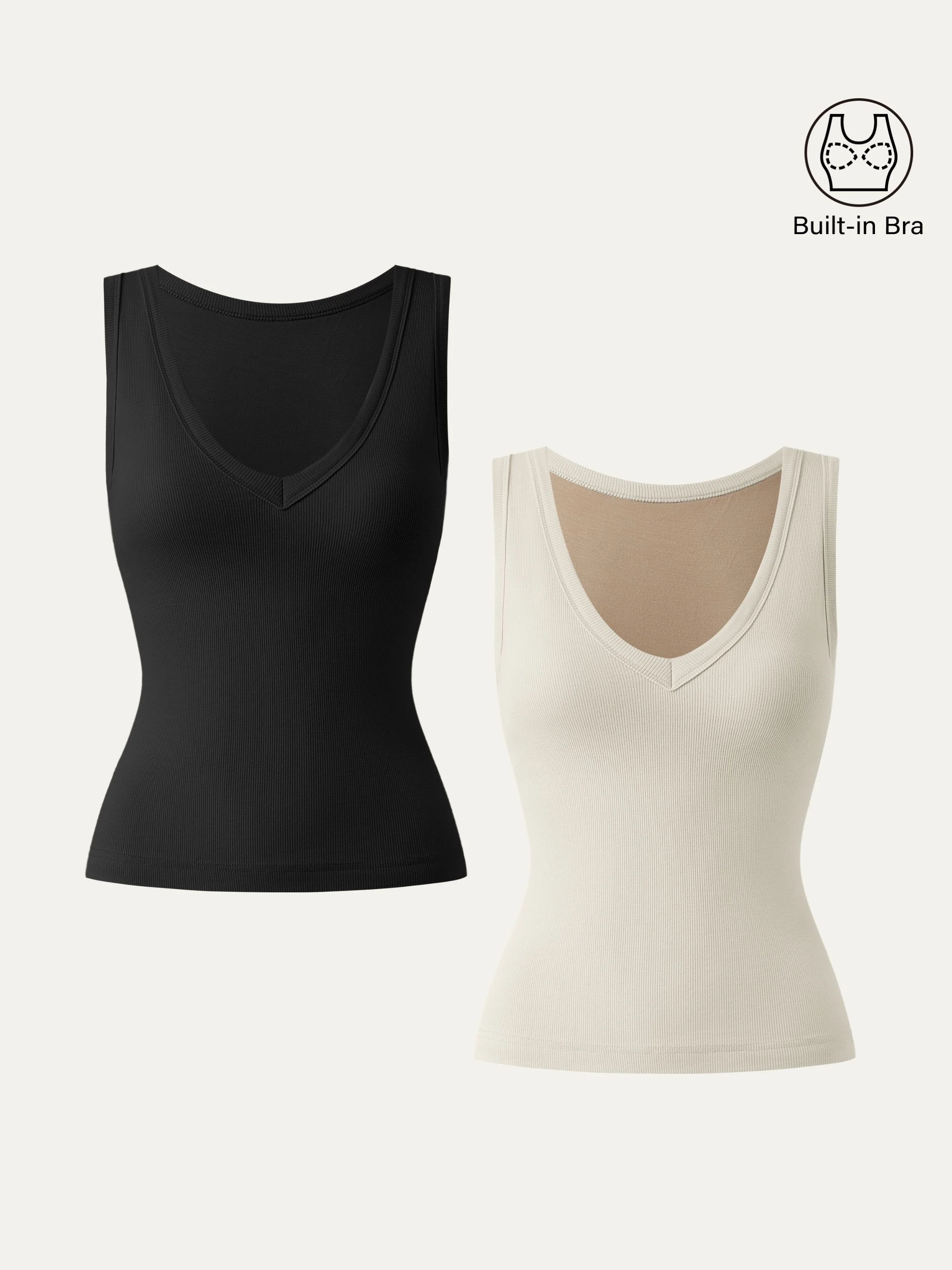 Stretchy V-neck Cotton Airy Tank Top
