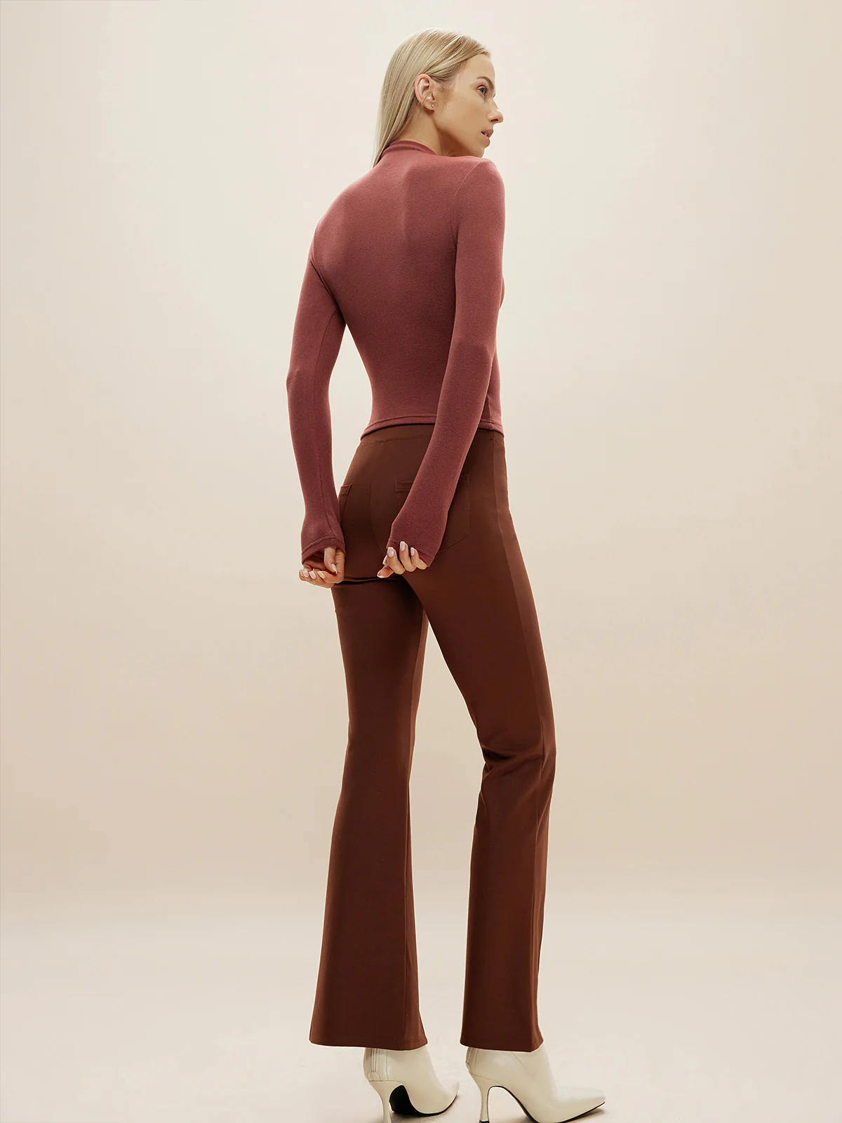 Thermal Brushed Mock Neck Crop Top