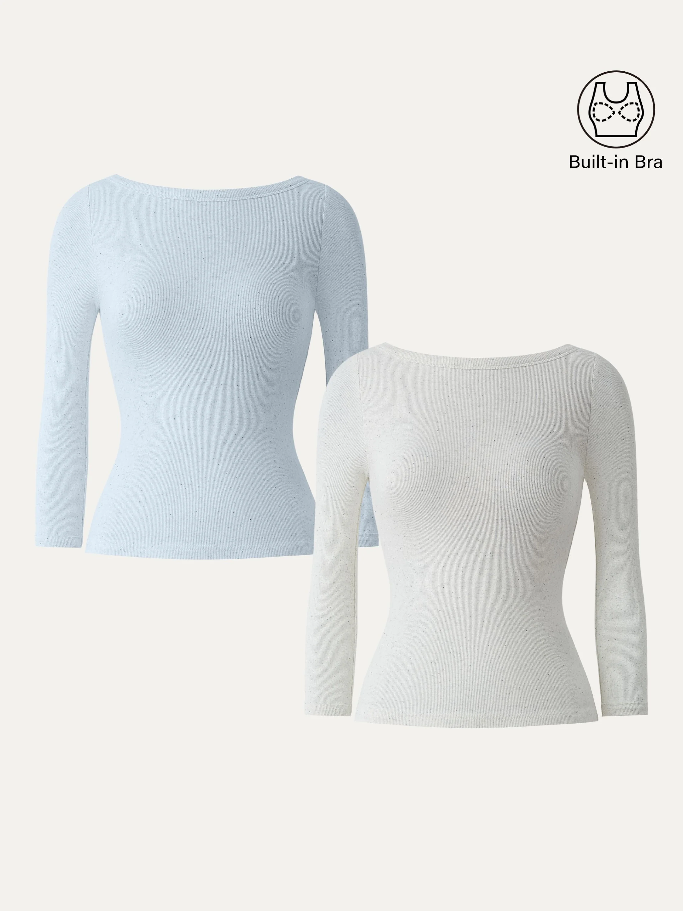 Boatneck 3/4 Sleeve Brami Top