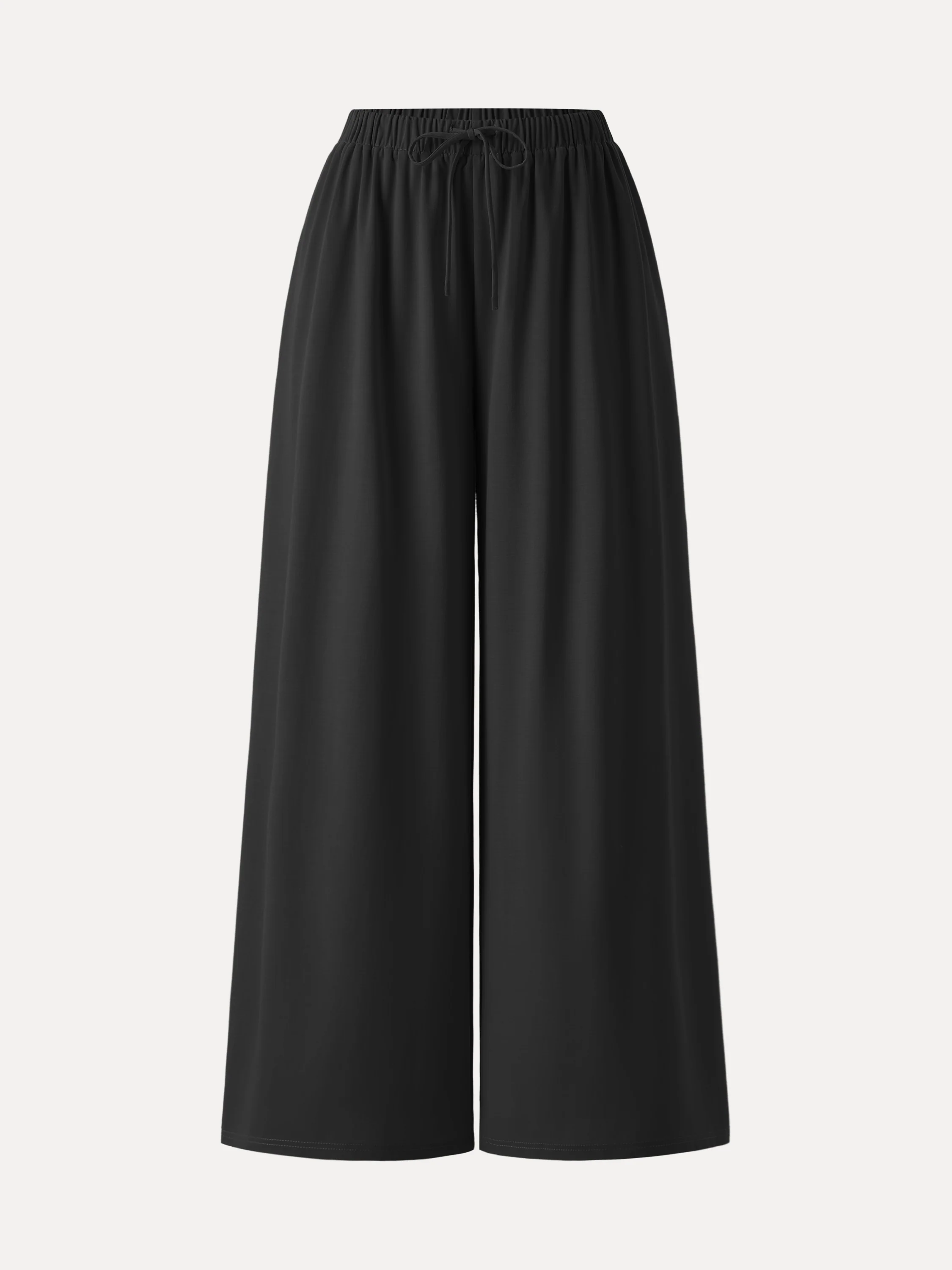 Stretch Ponte Mid Rise Palazzo Pants with Pockets