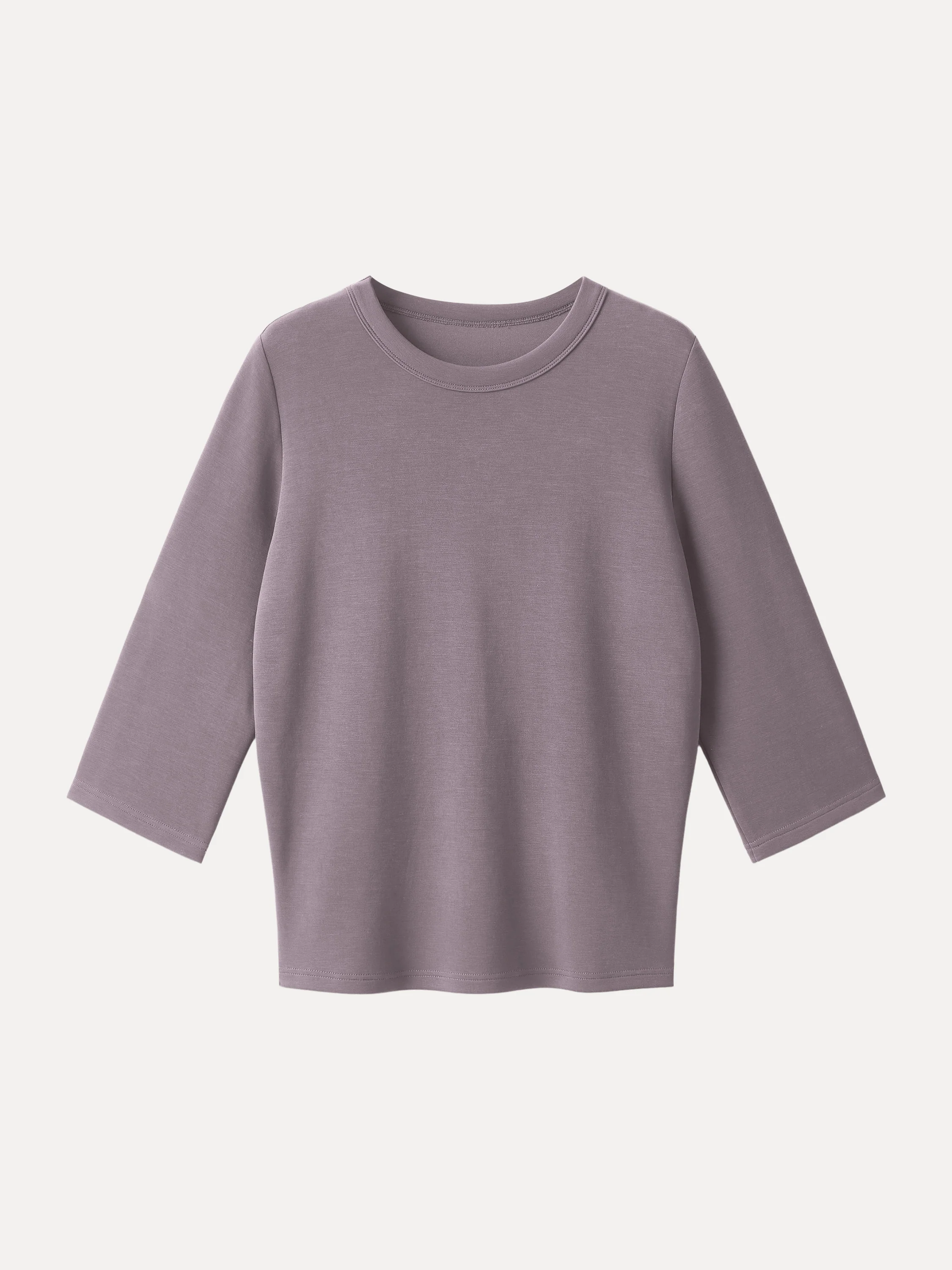 Sandwashed Spacer Crewneck Three - Quarter Sleeve Top