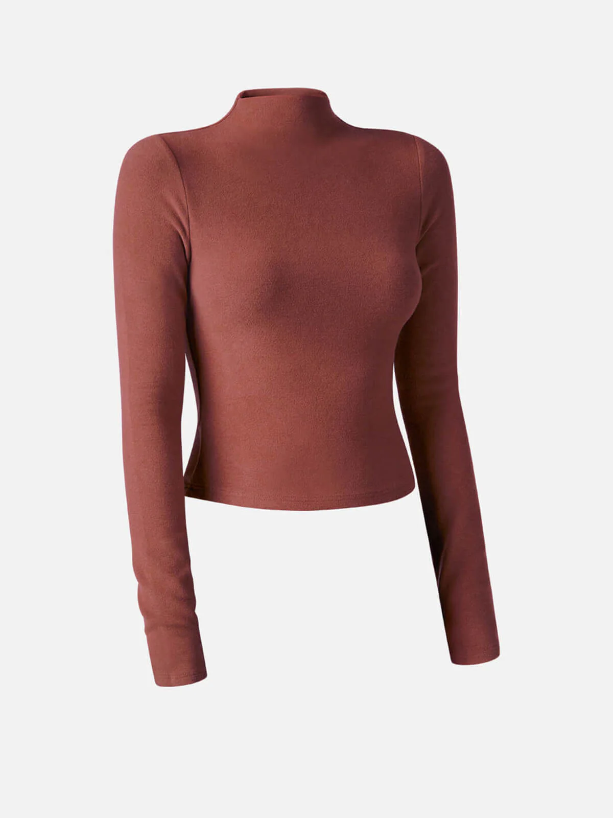 Thermal Brushed Mock Neck Crop Top