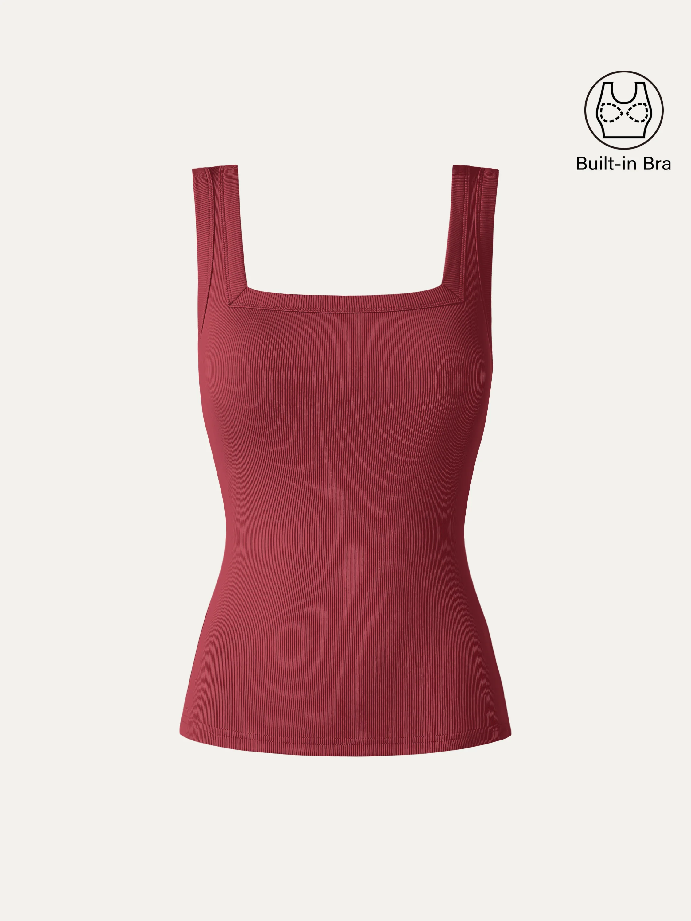 Slinky Square Open-Back Brami Tank Top