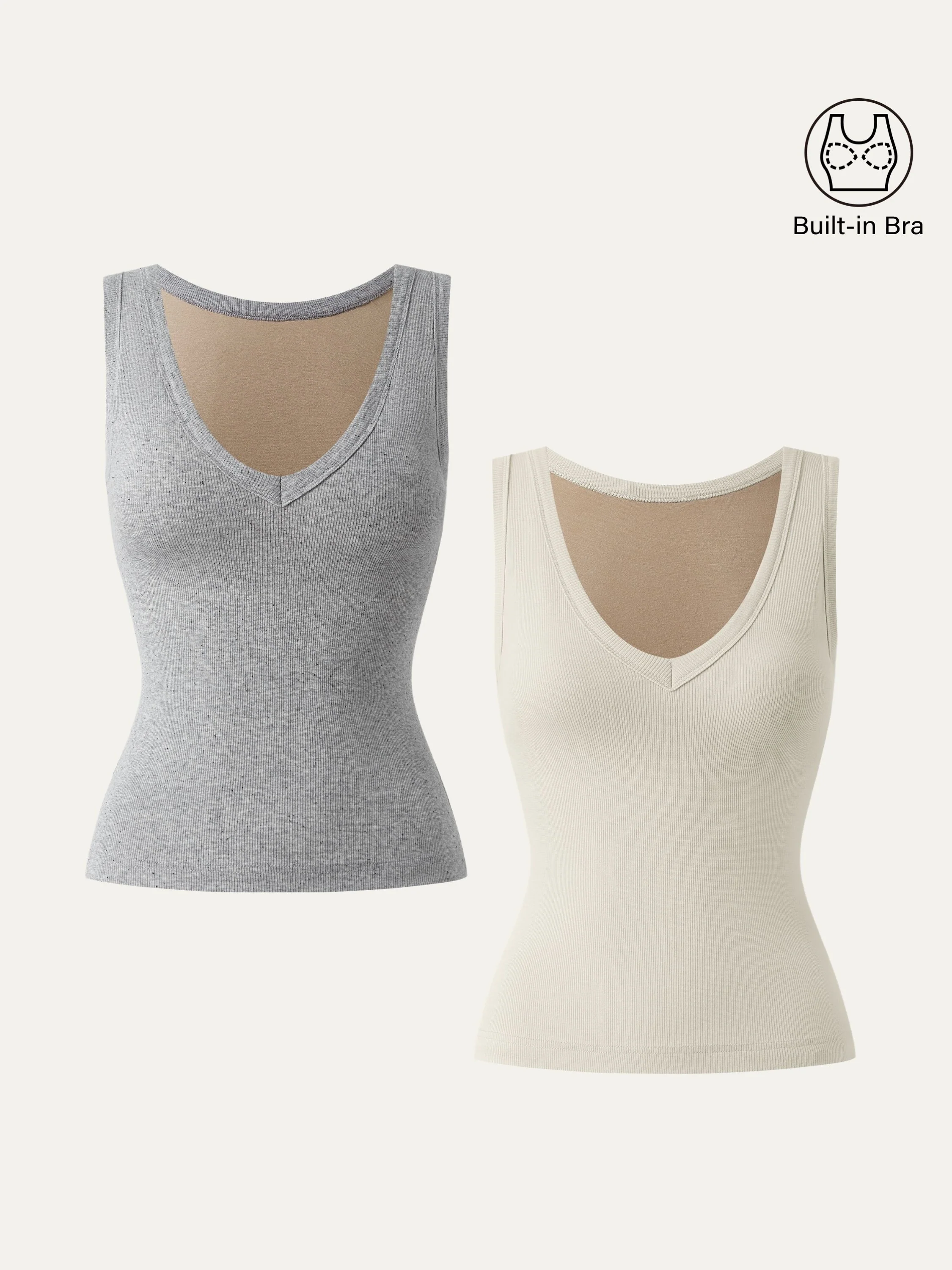 Stretchy V-neck Cotton Airy Tank Top