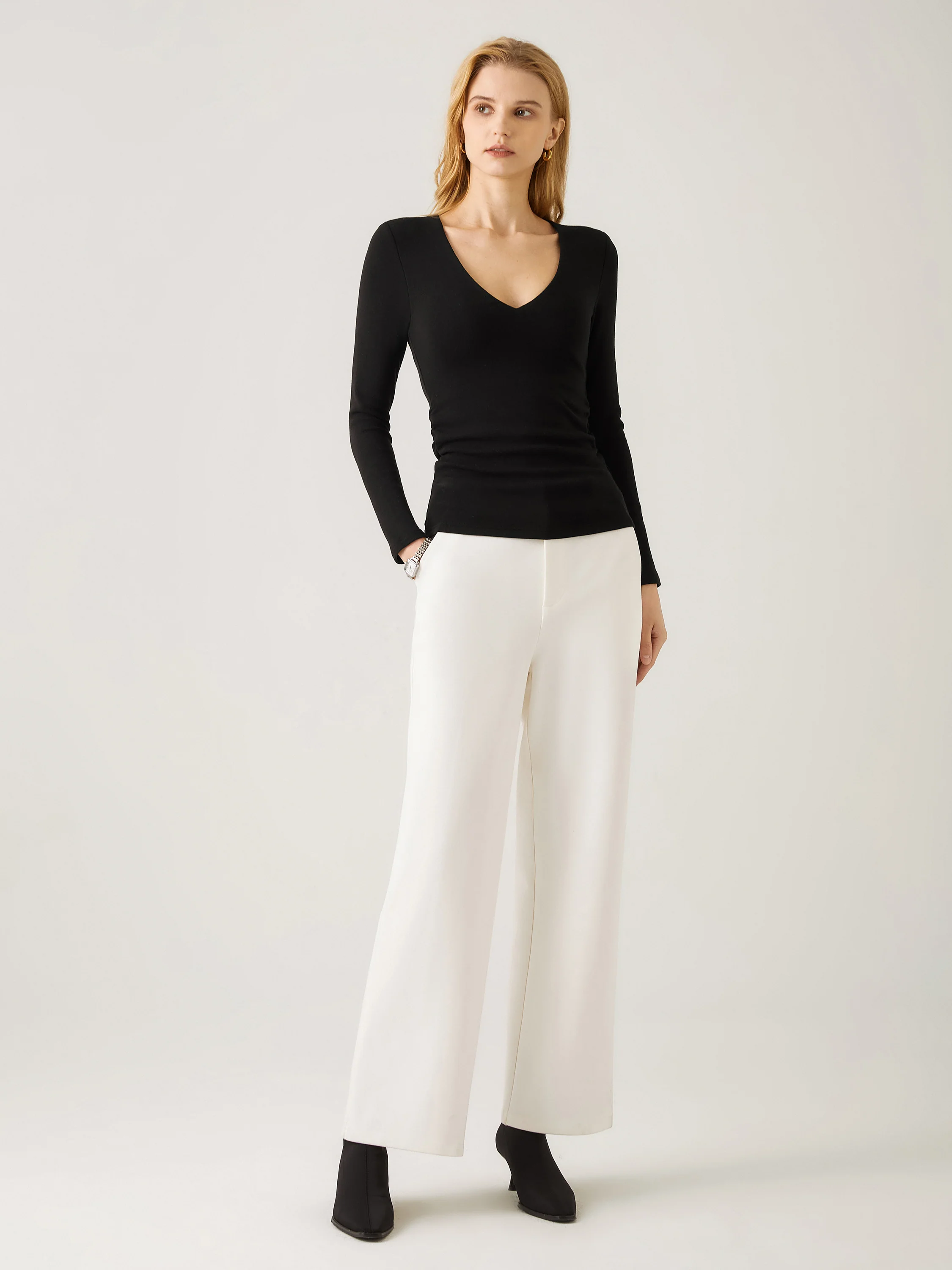 V-Neck Ruched Sides Bra Top