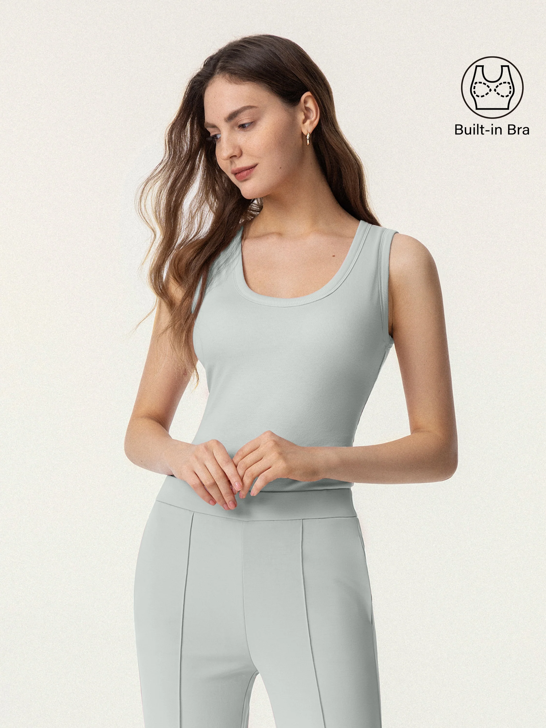 Scoop Neck Cotton Breathable Tank Top