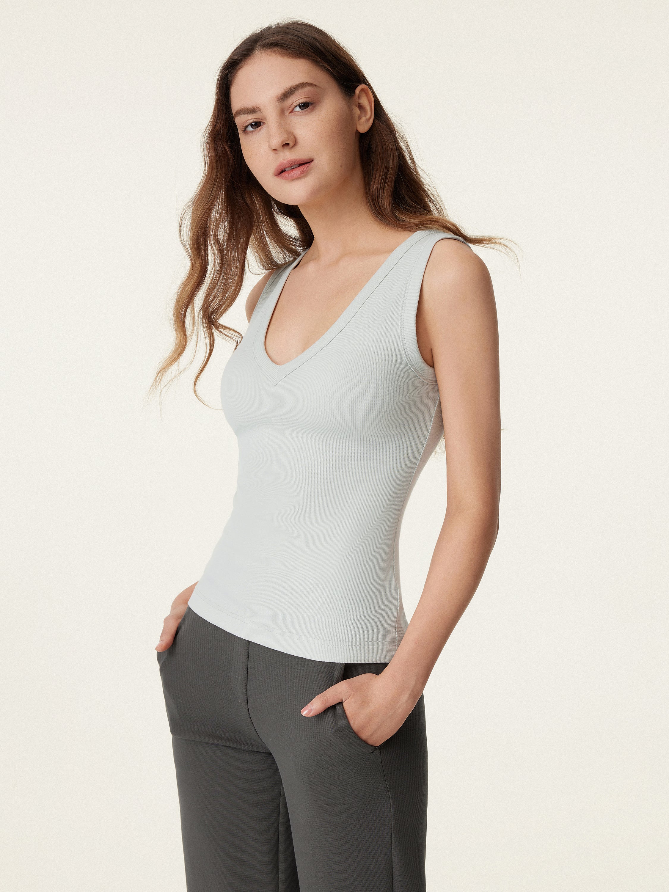 V-neck Cotton Bra Tank
