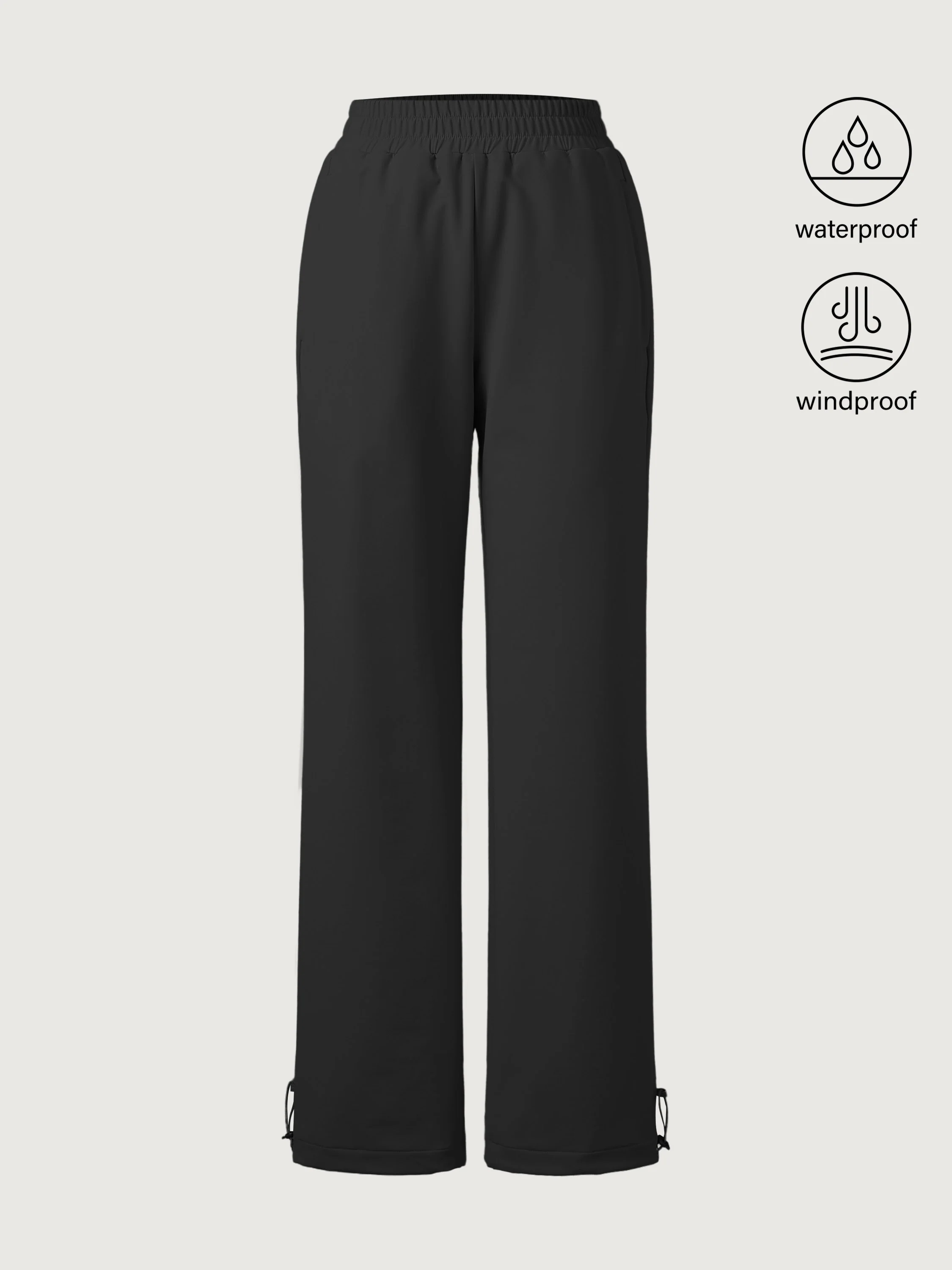 Waterproof Fleece-Lined Elastic Waist Trousers