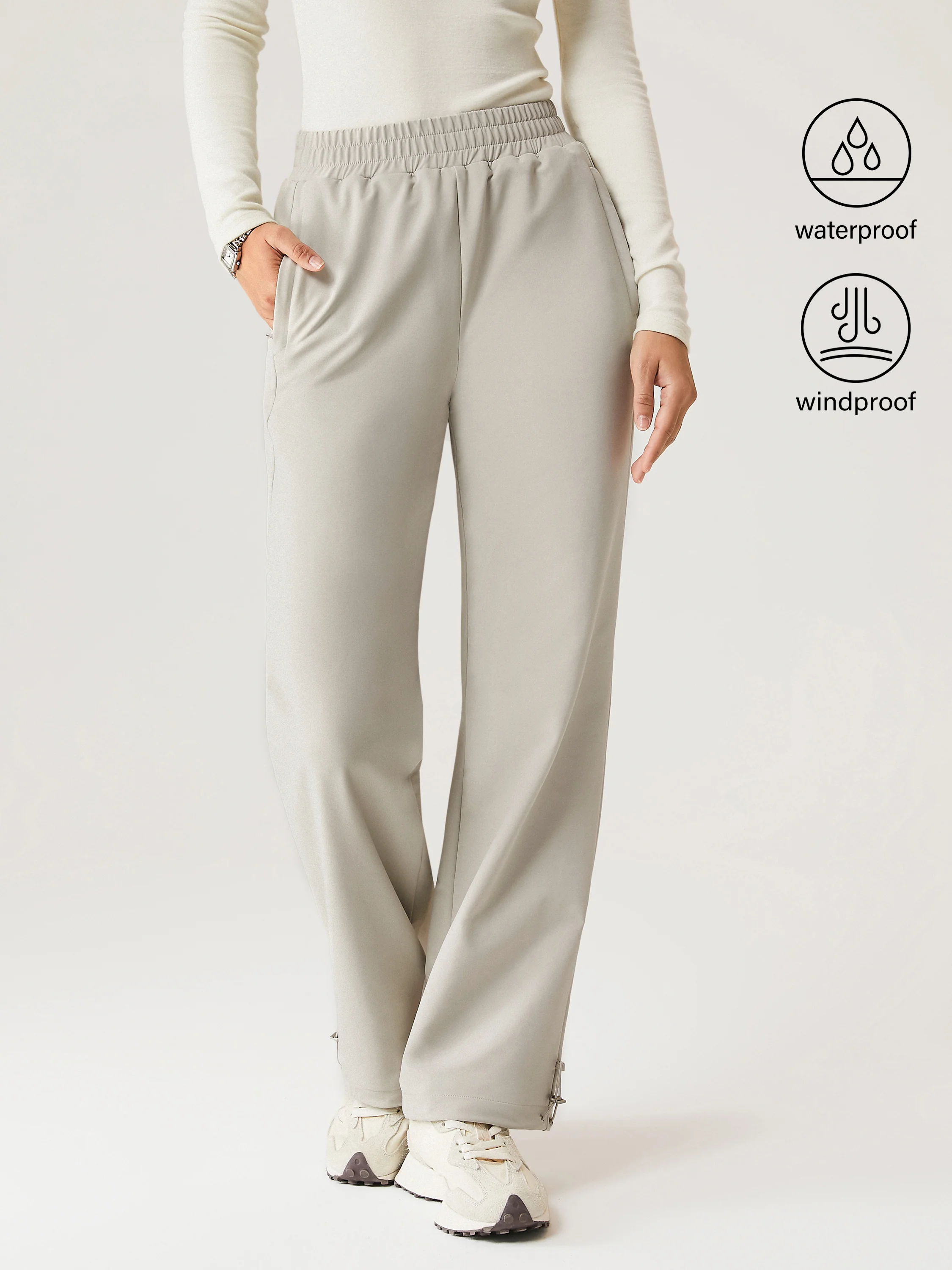 Waterproof Fleece-Lined Elastic Waist Trousers