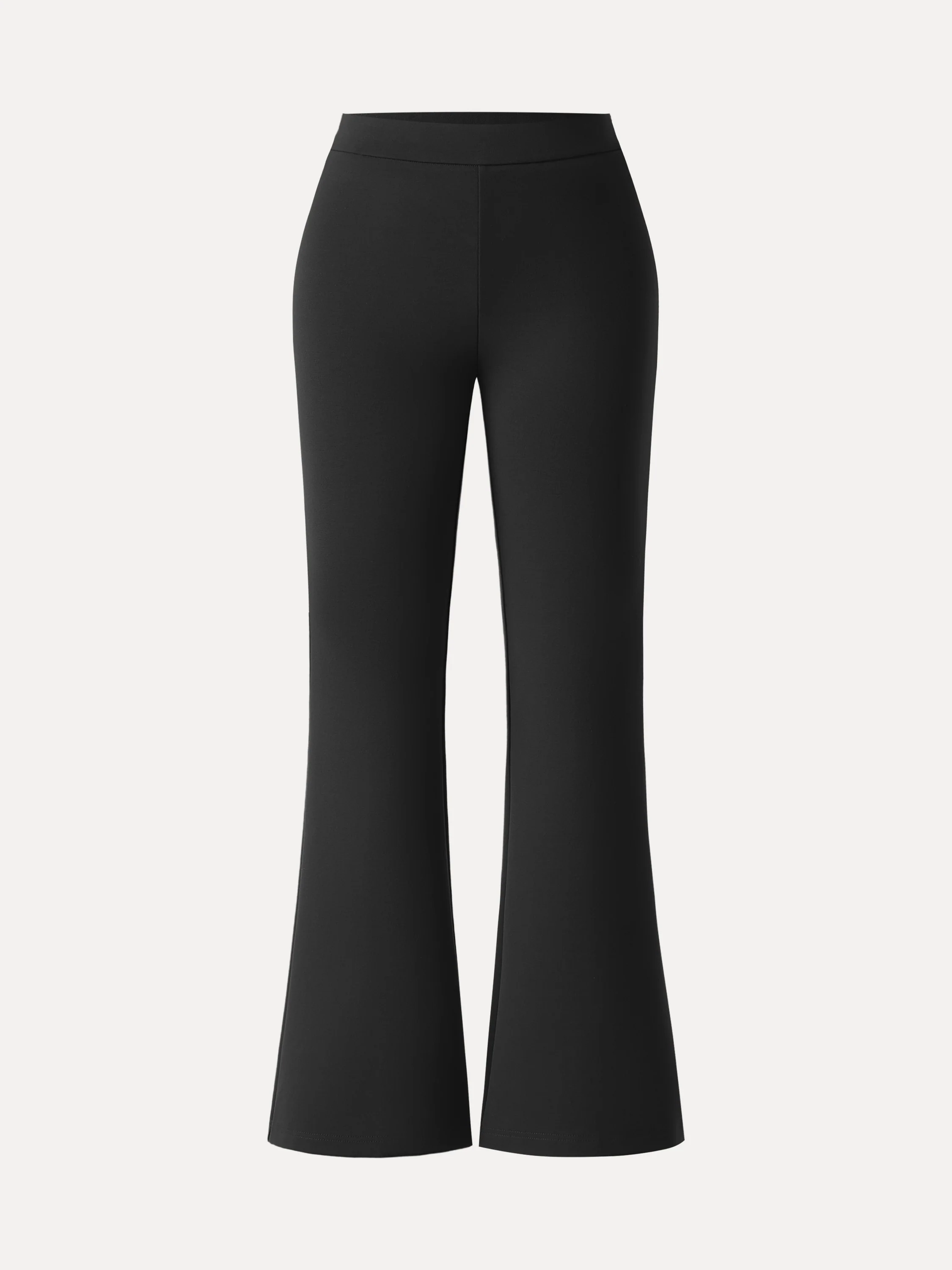 Slimming Ponte High-Waist Pull-On Flared Trousers