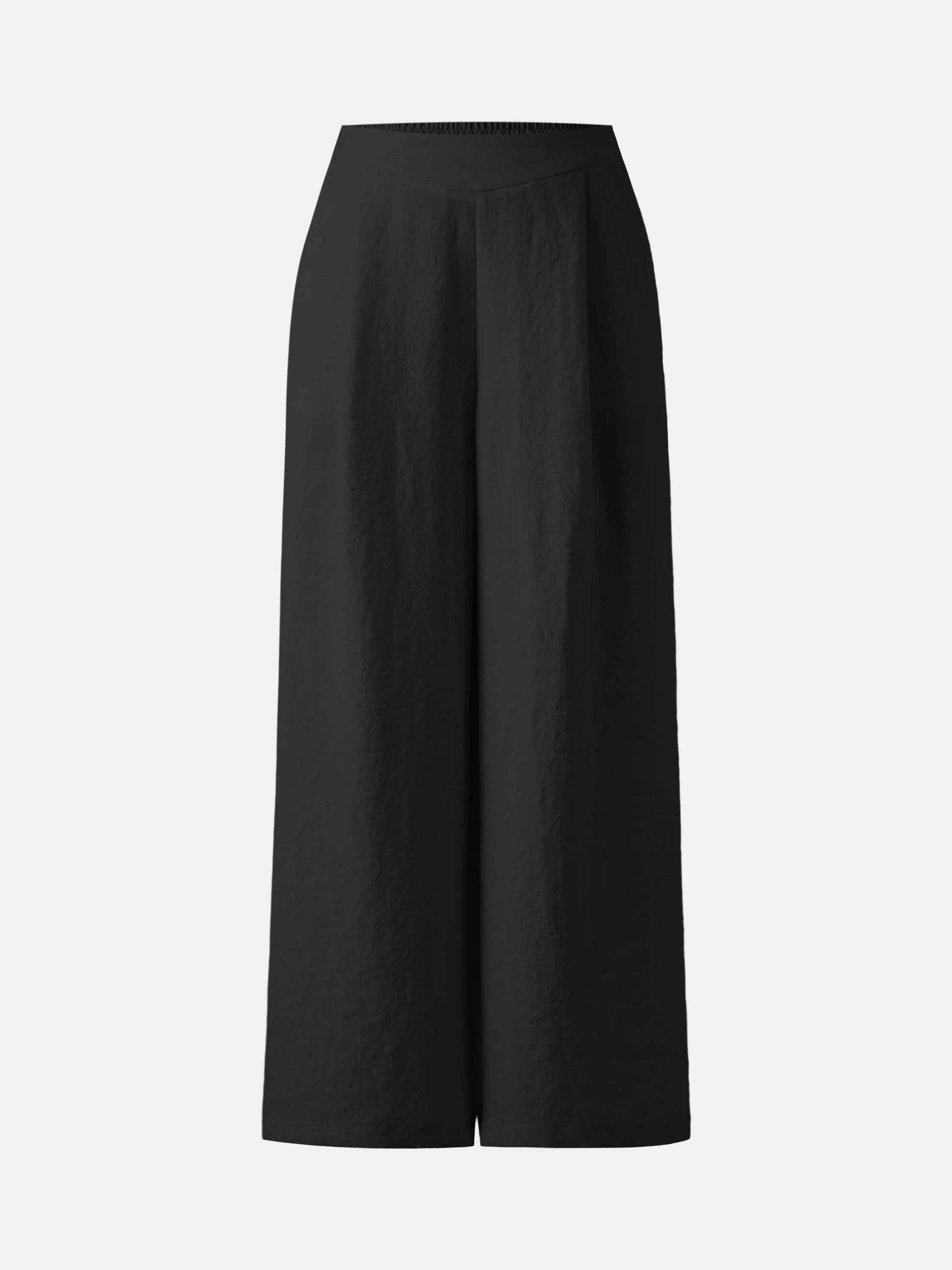 Airy Linen Mid-Rise Wide-Leg Pants with Pockets