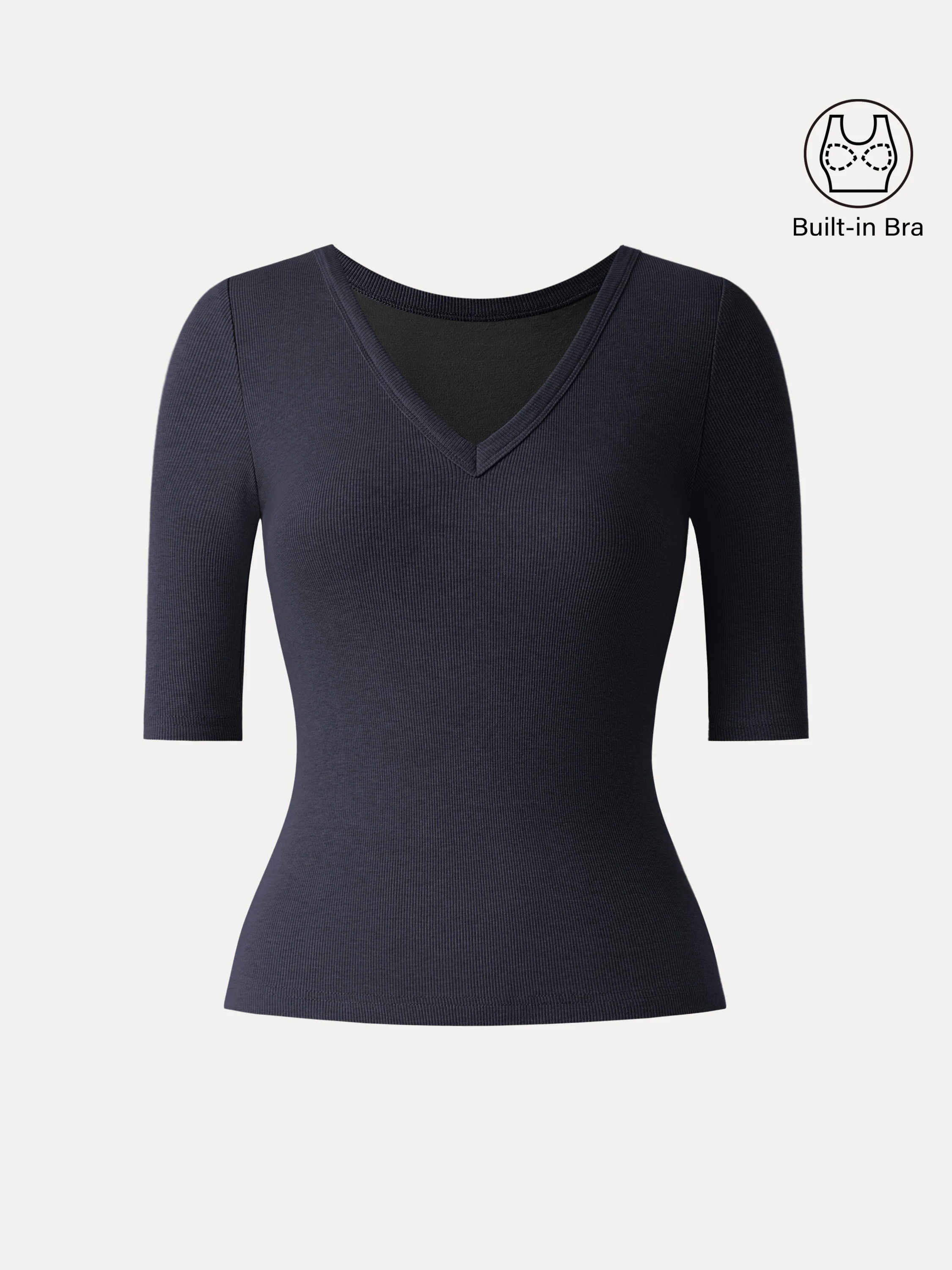 Essential V-neck Elbow Length Sleeve Brami