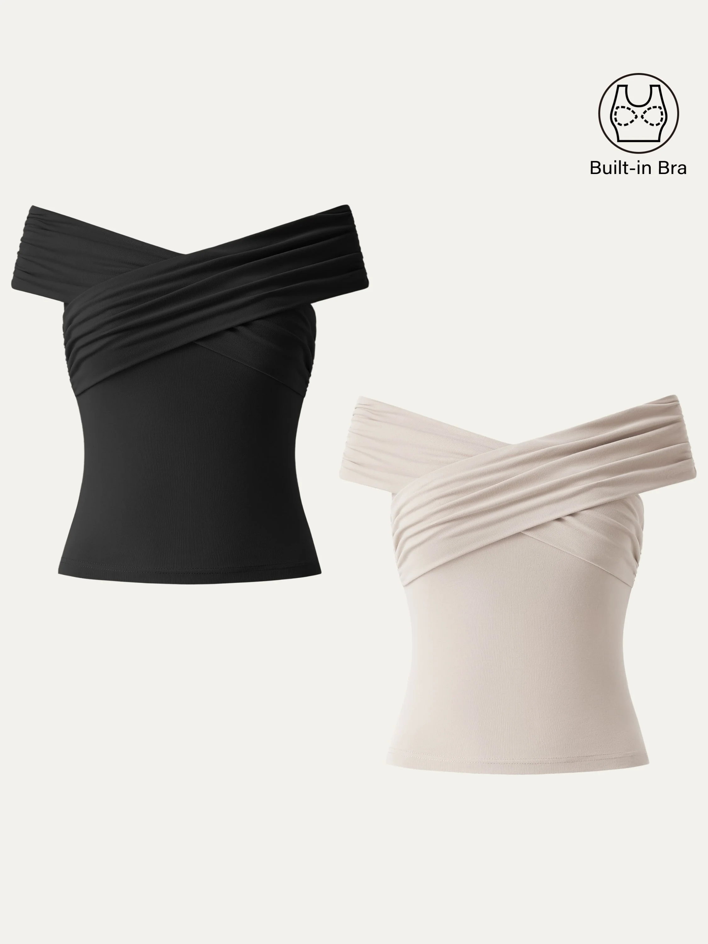 Criss Cross Off Shoulder New Airy Brami Top