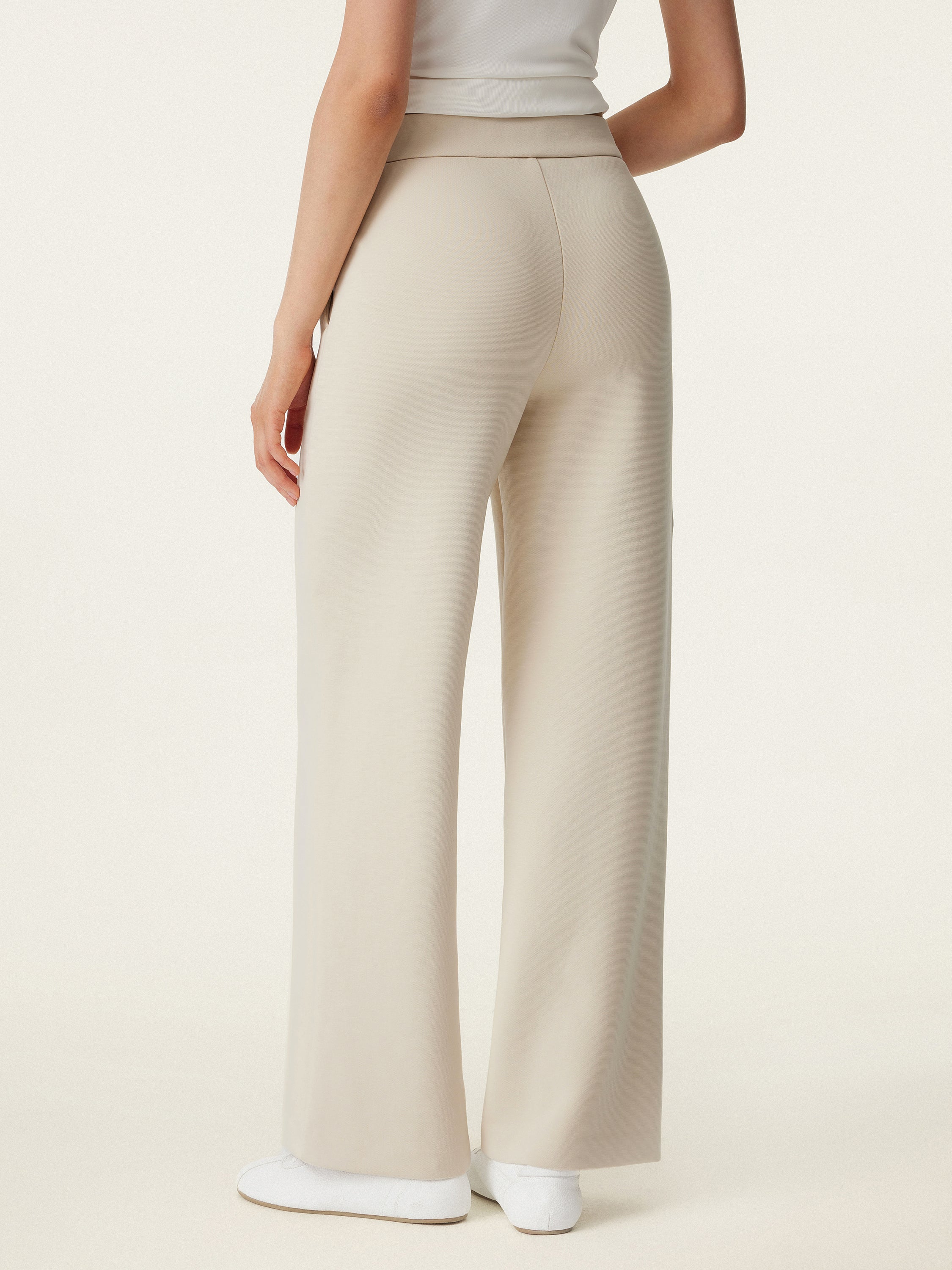 Textured Mid-Rise Pull-On Straight Pants with Pockets