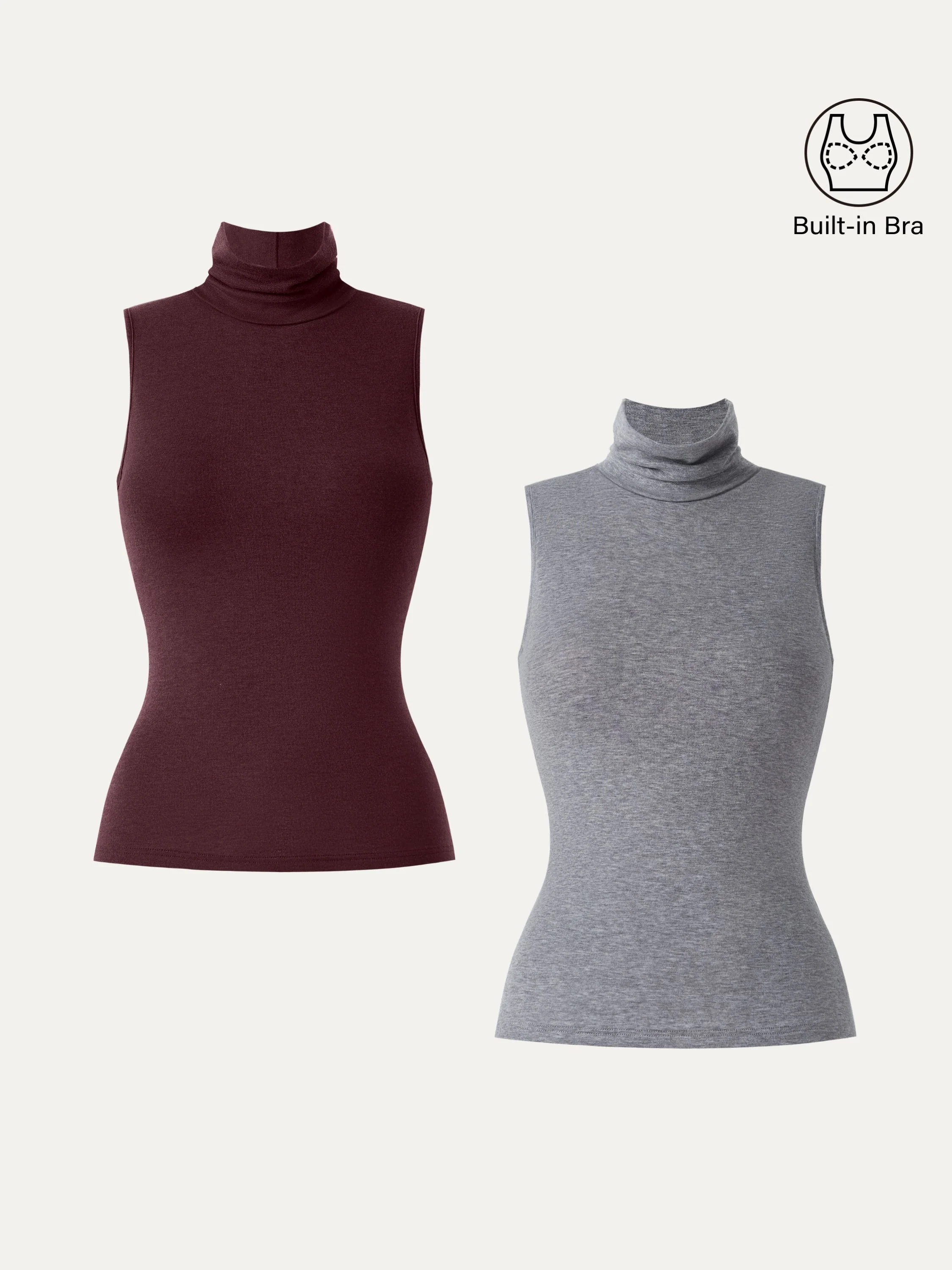 Lyocell Cashmere Sleeveless High - Neck Crop Top