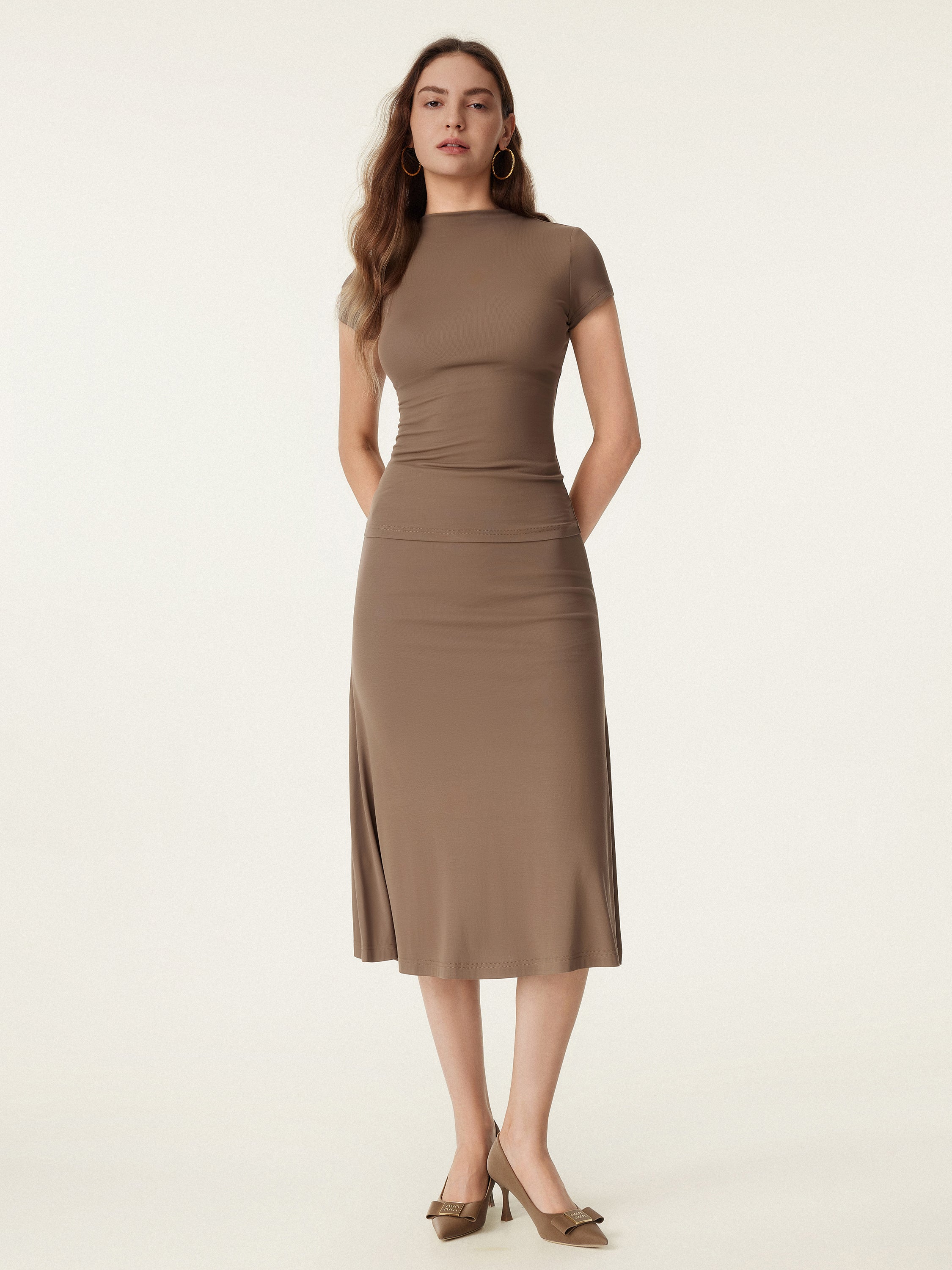 Mockneck Short Sleeve Breathable Sports Bra