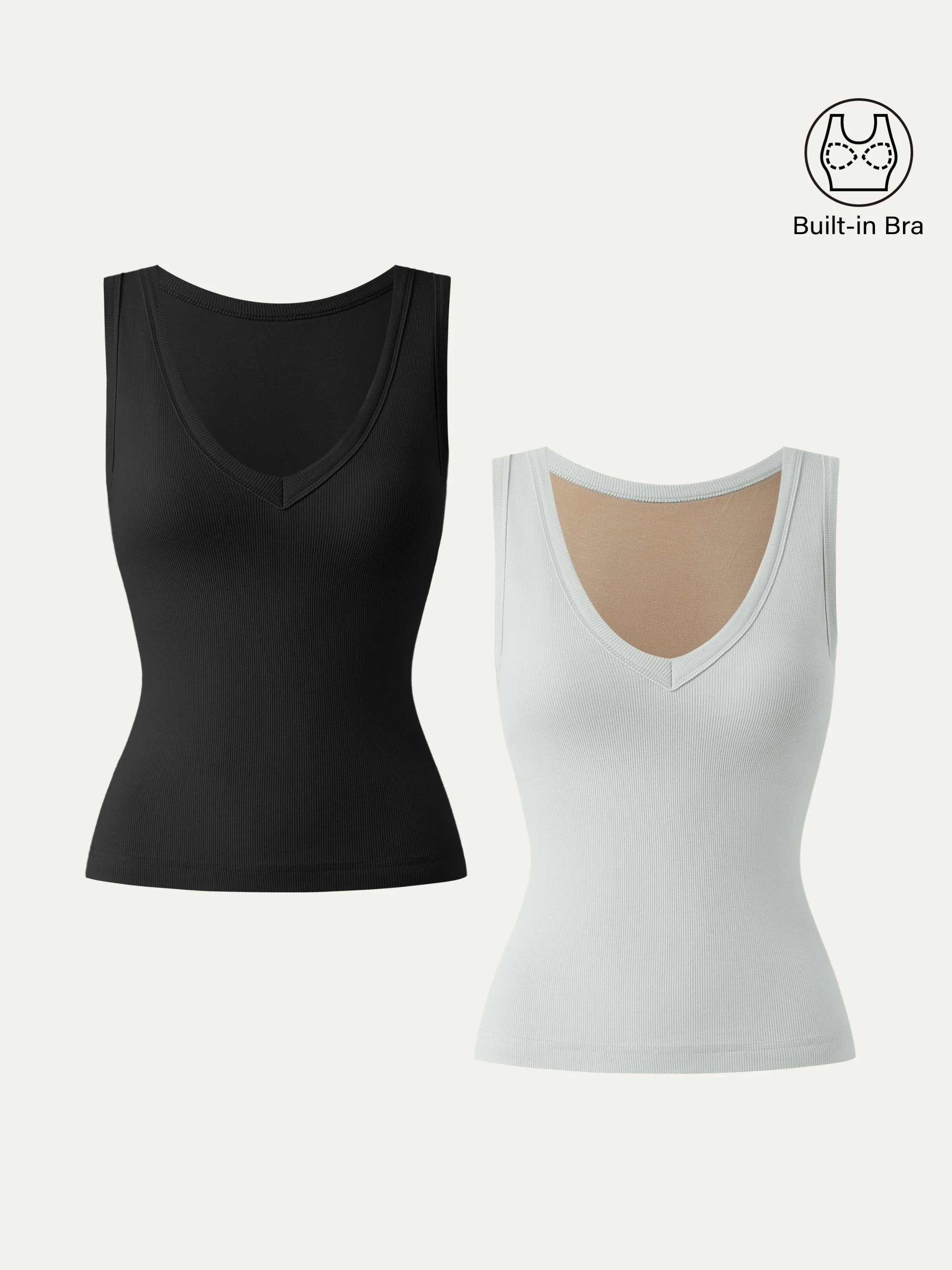 Stretchy V-neck Cotton Airy Tank Top