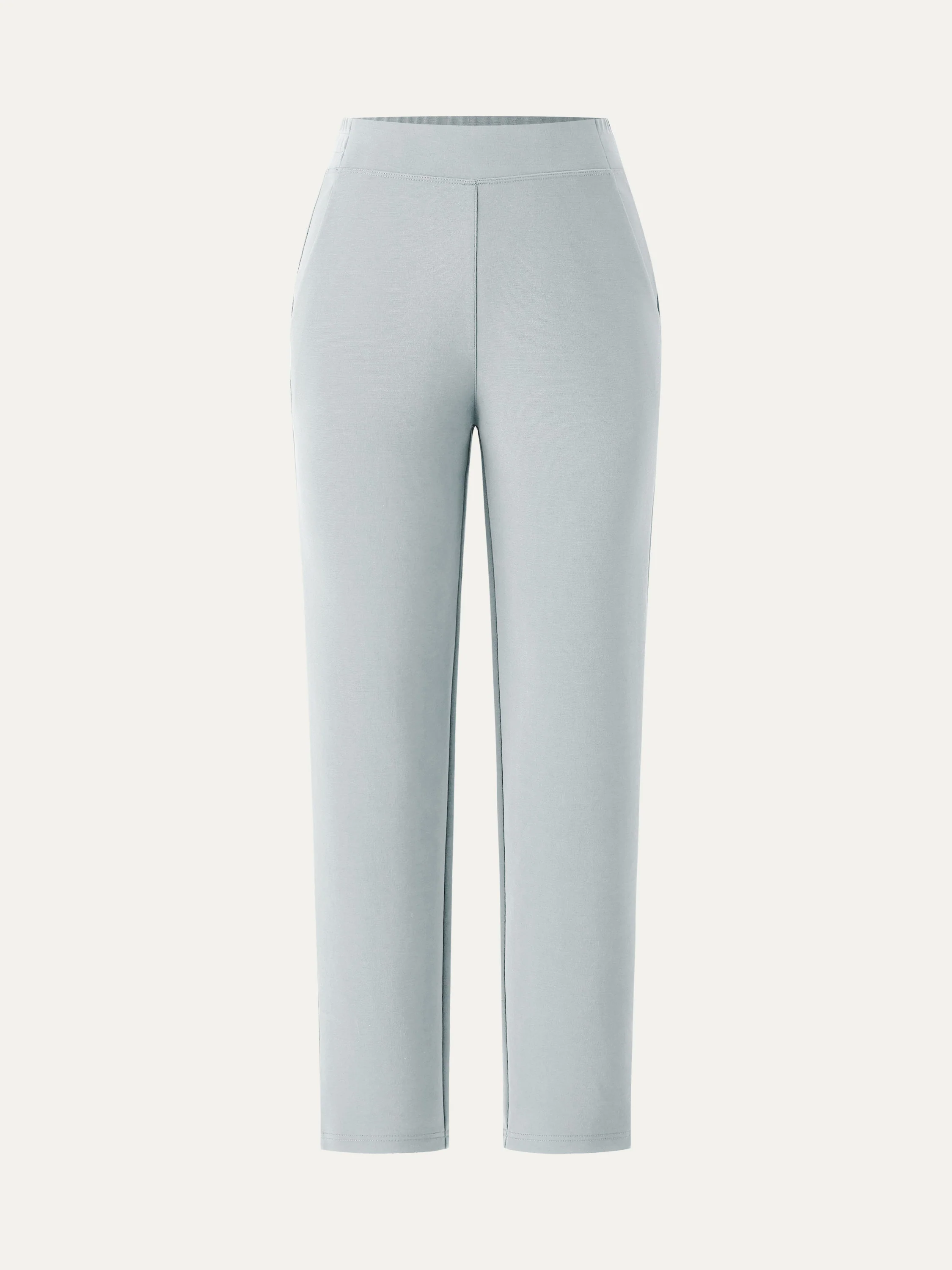 Mid Rise Pull-on Tapered Pants with Pockets