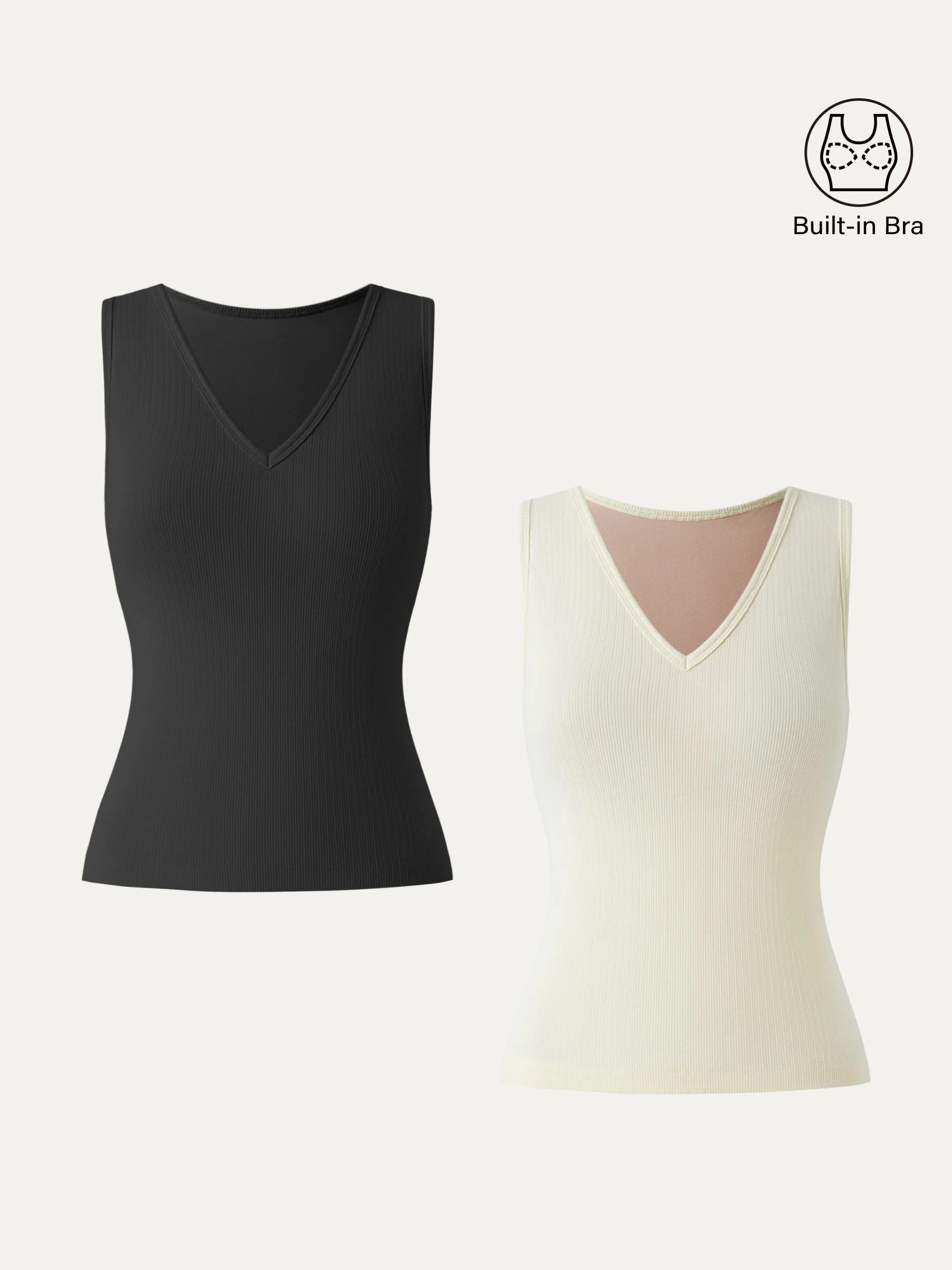 Stretch Cotton Pointelle V-neck Sleeveless Brami Tank