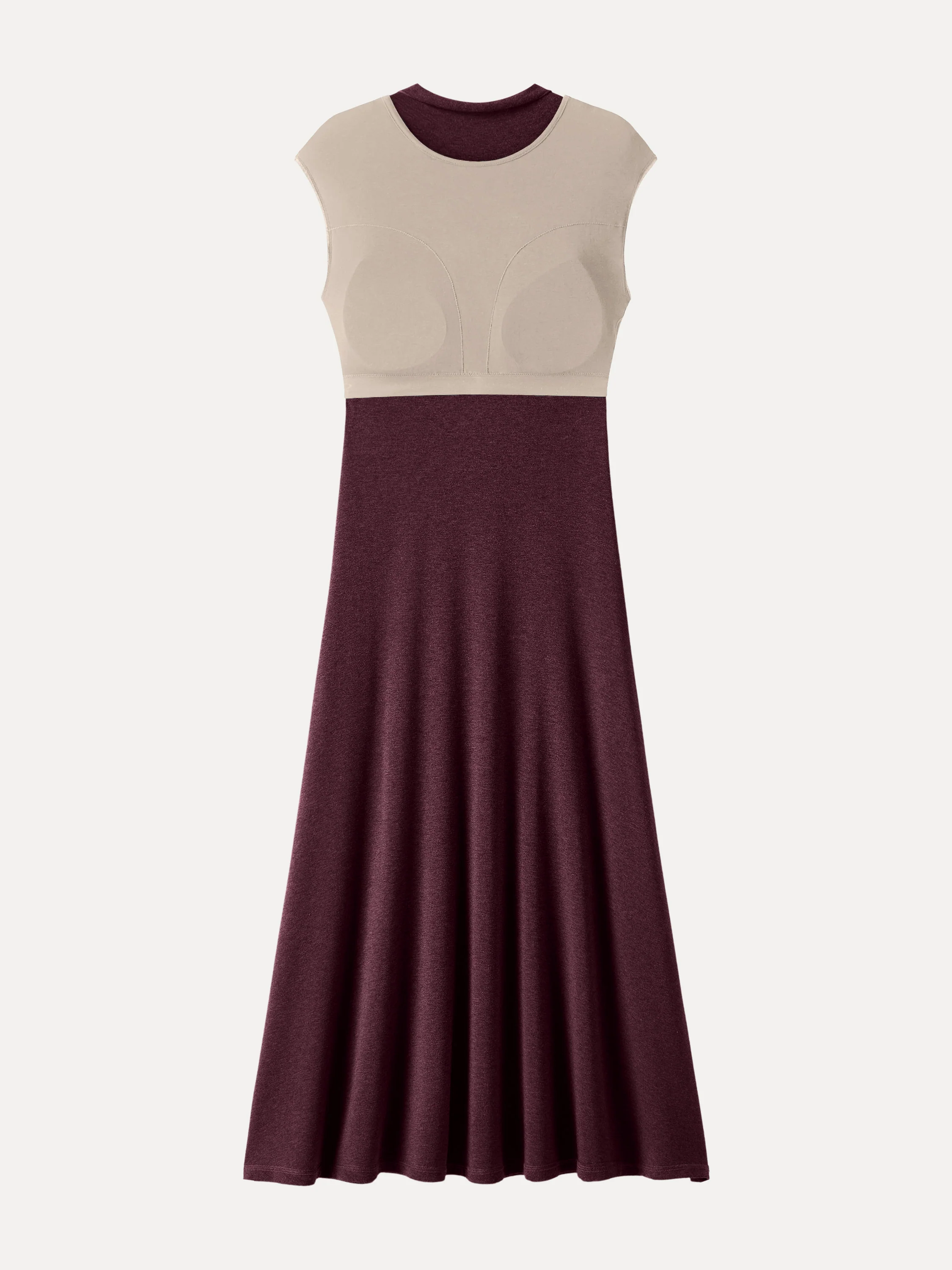 Warm Light Mockneck Wide-Shoulder Midi Brami Dress