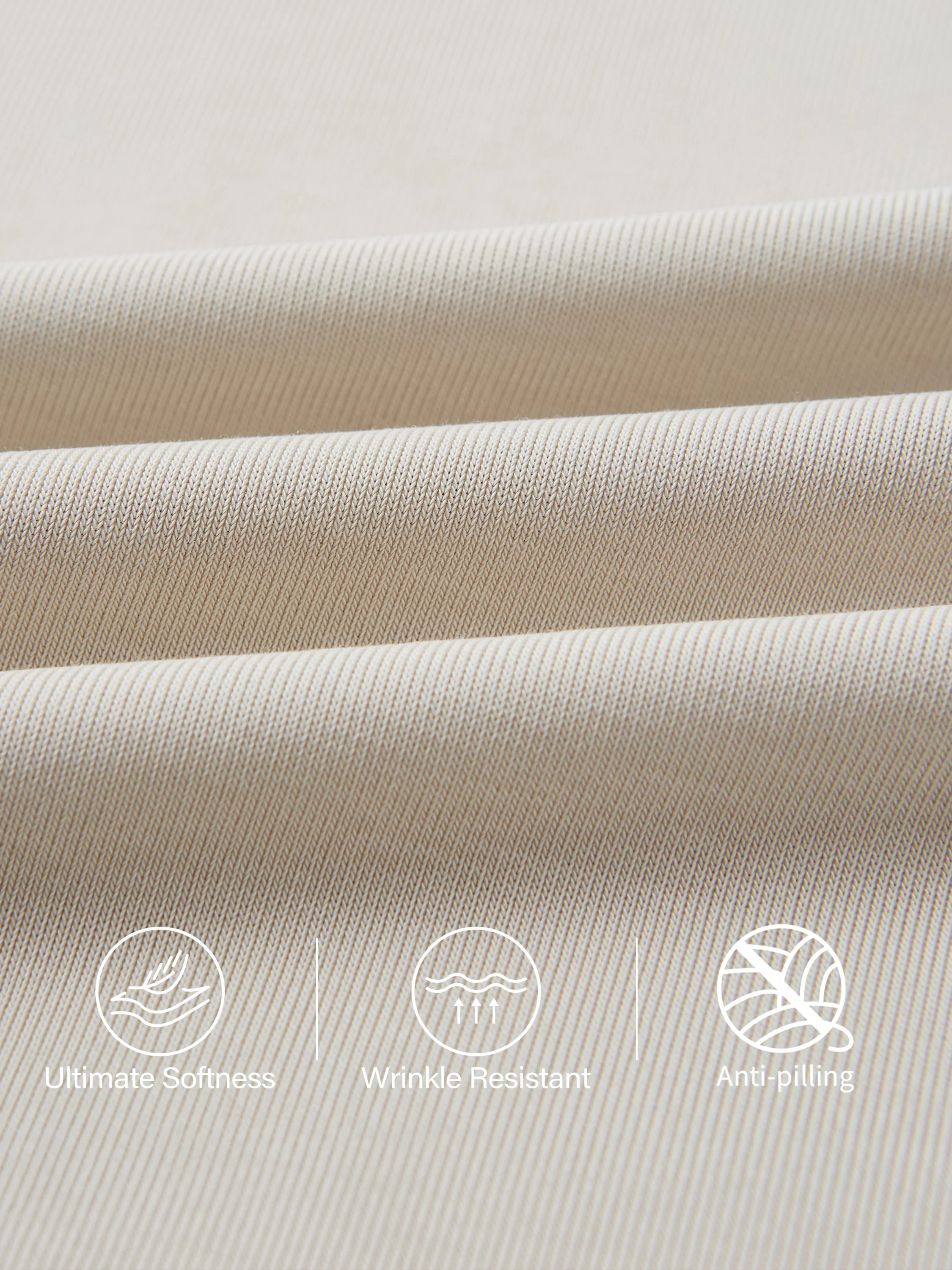 2Pcs Set Sandwashed Crewneck Tee & Mid Rise Pleated Wide Leg Pants with Pockets