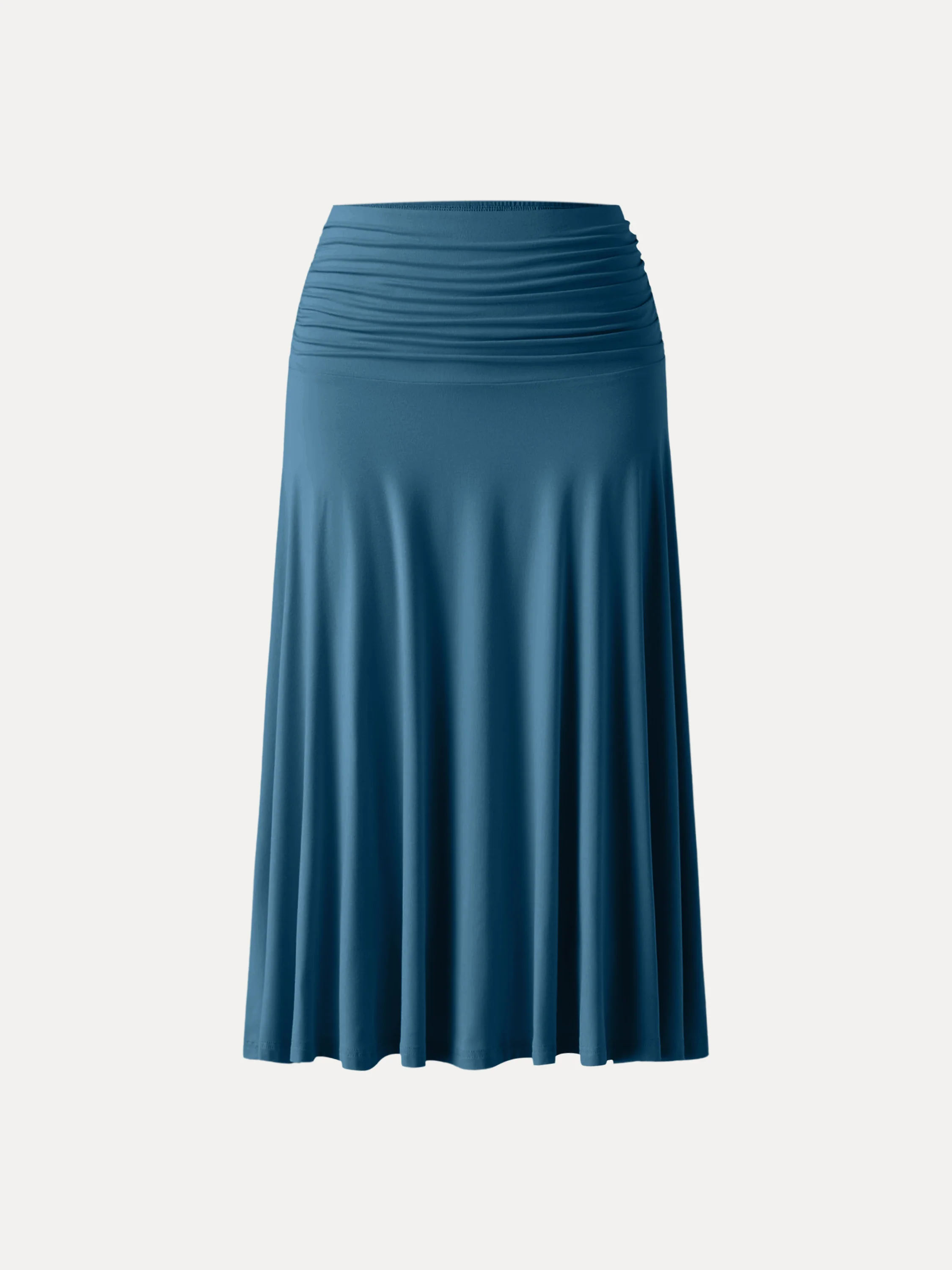 Flowing Side - Ruched A - line Midi Skirt
