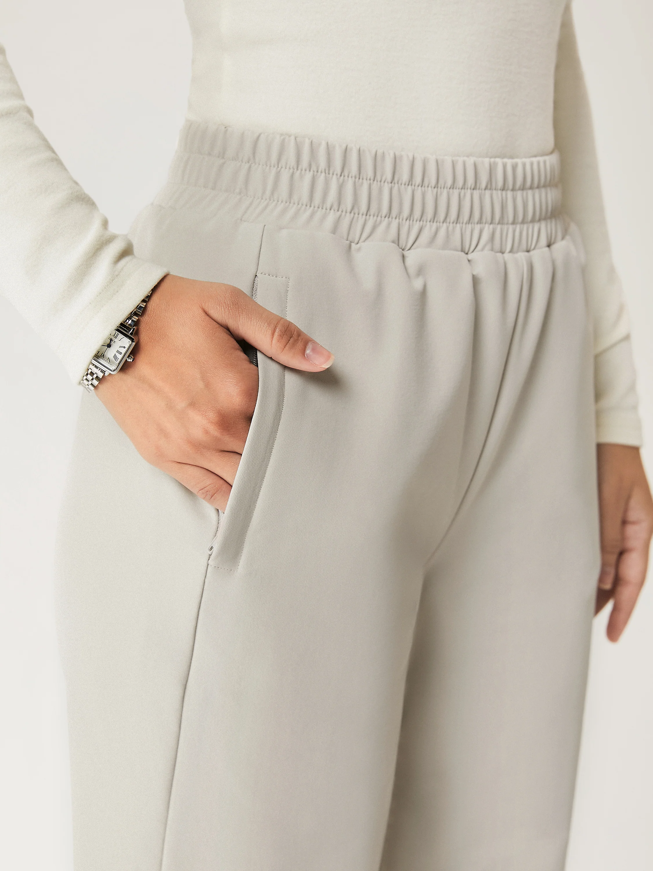 Waterproof Fleece-Lined Elastic Waist Trousers