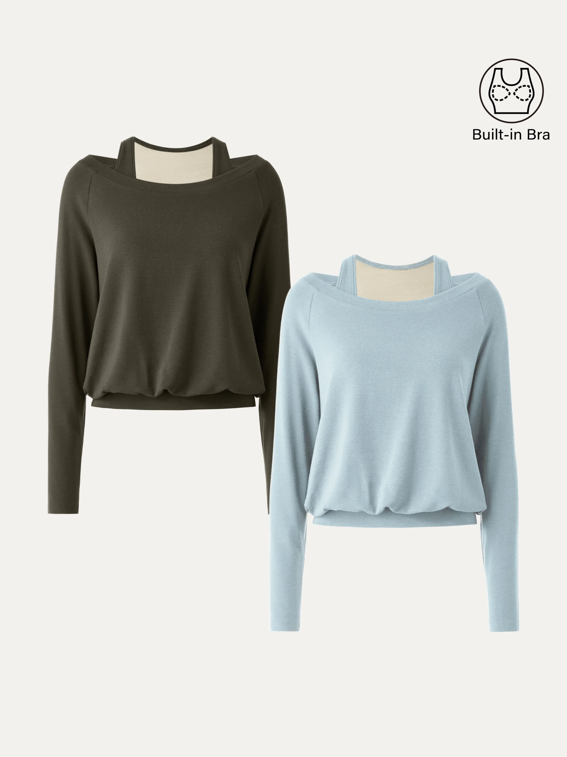 2-Piece Set Heat-Resistant Multi-Wear Layering Bra Top