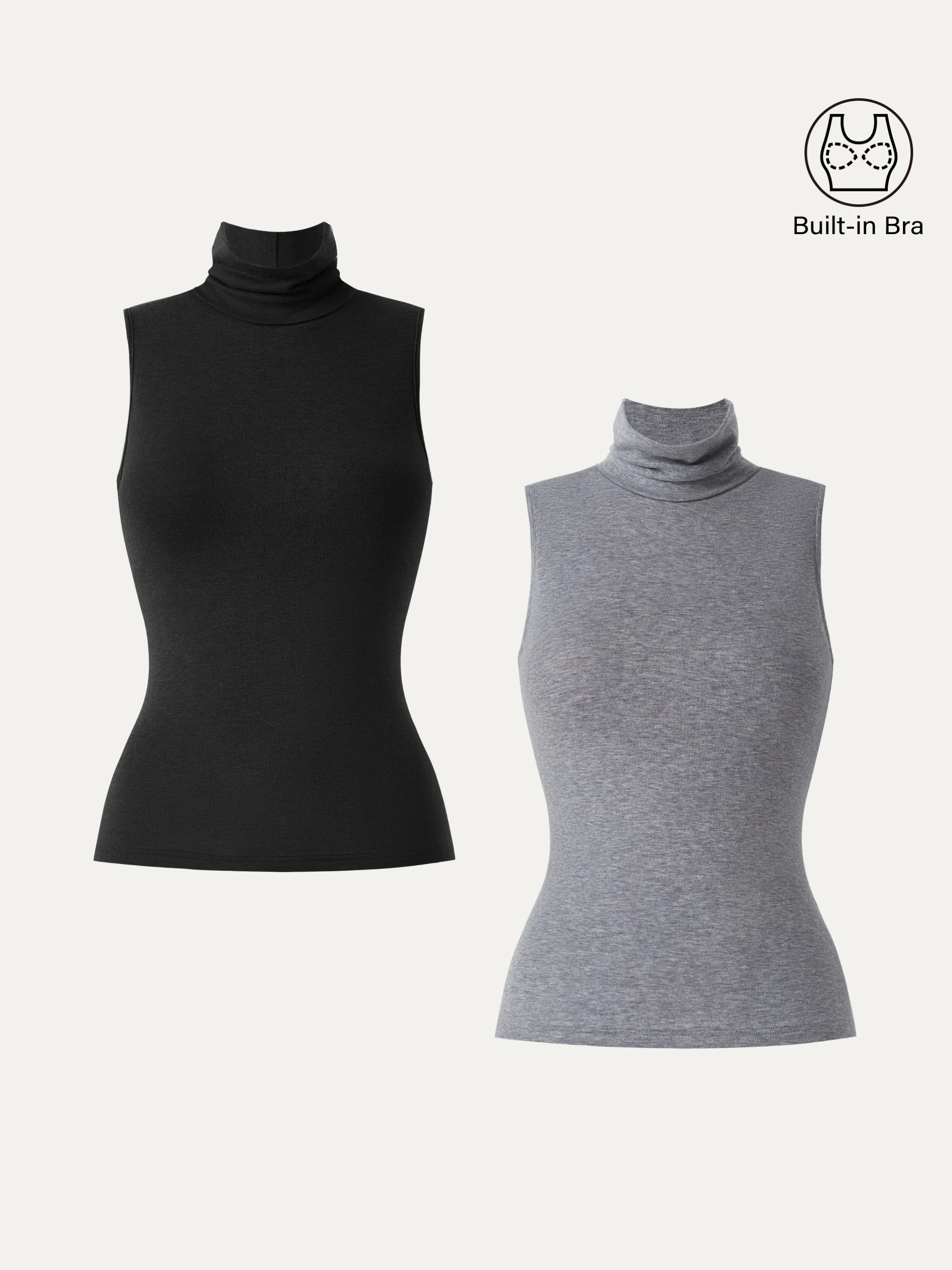 Lyocell Cashmere Sleeveless High - Neck Crop Top