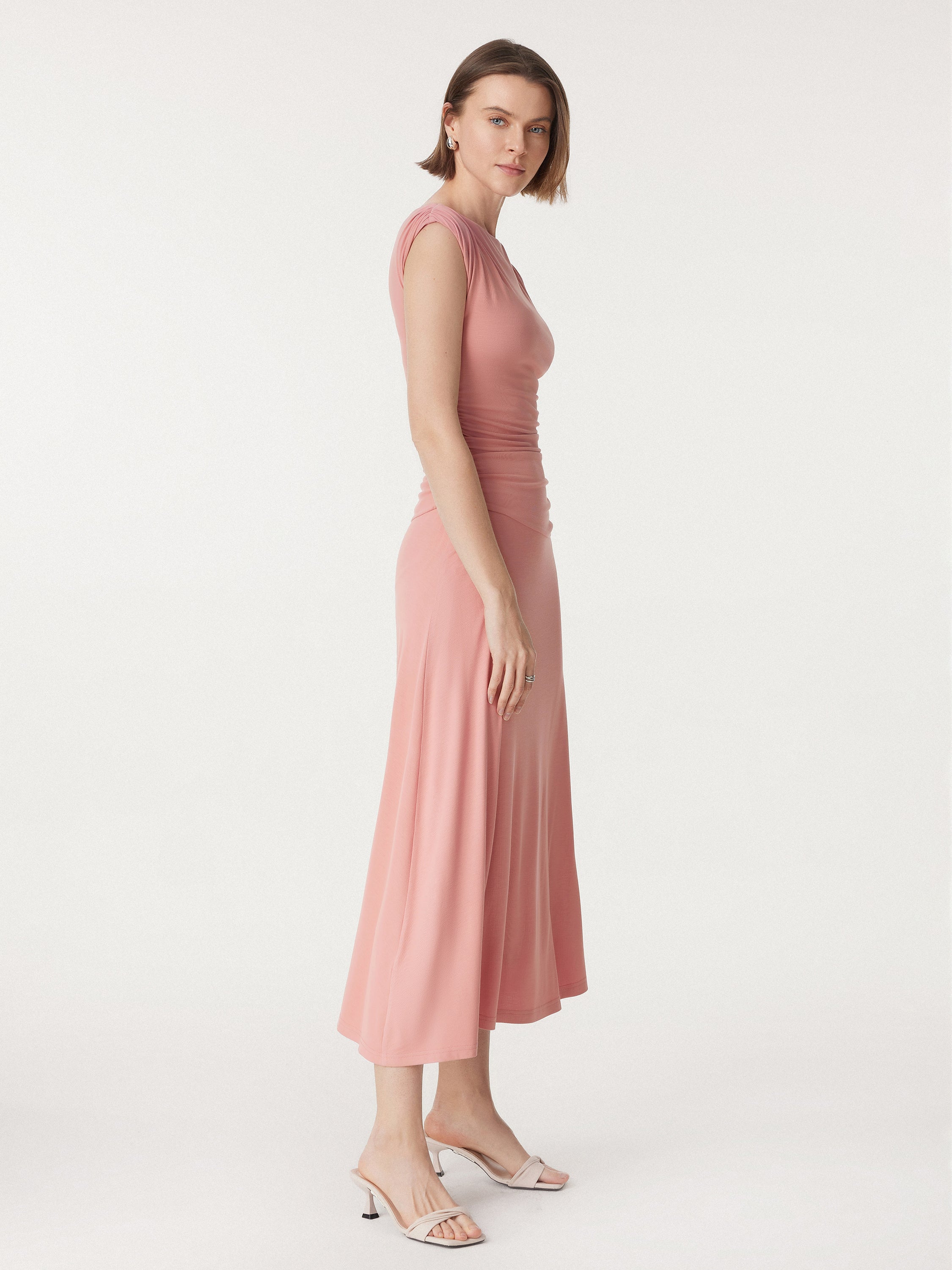 Cooling Side Ruched Maxi Dress