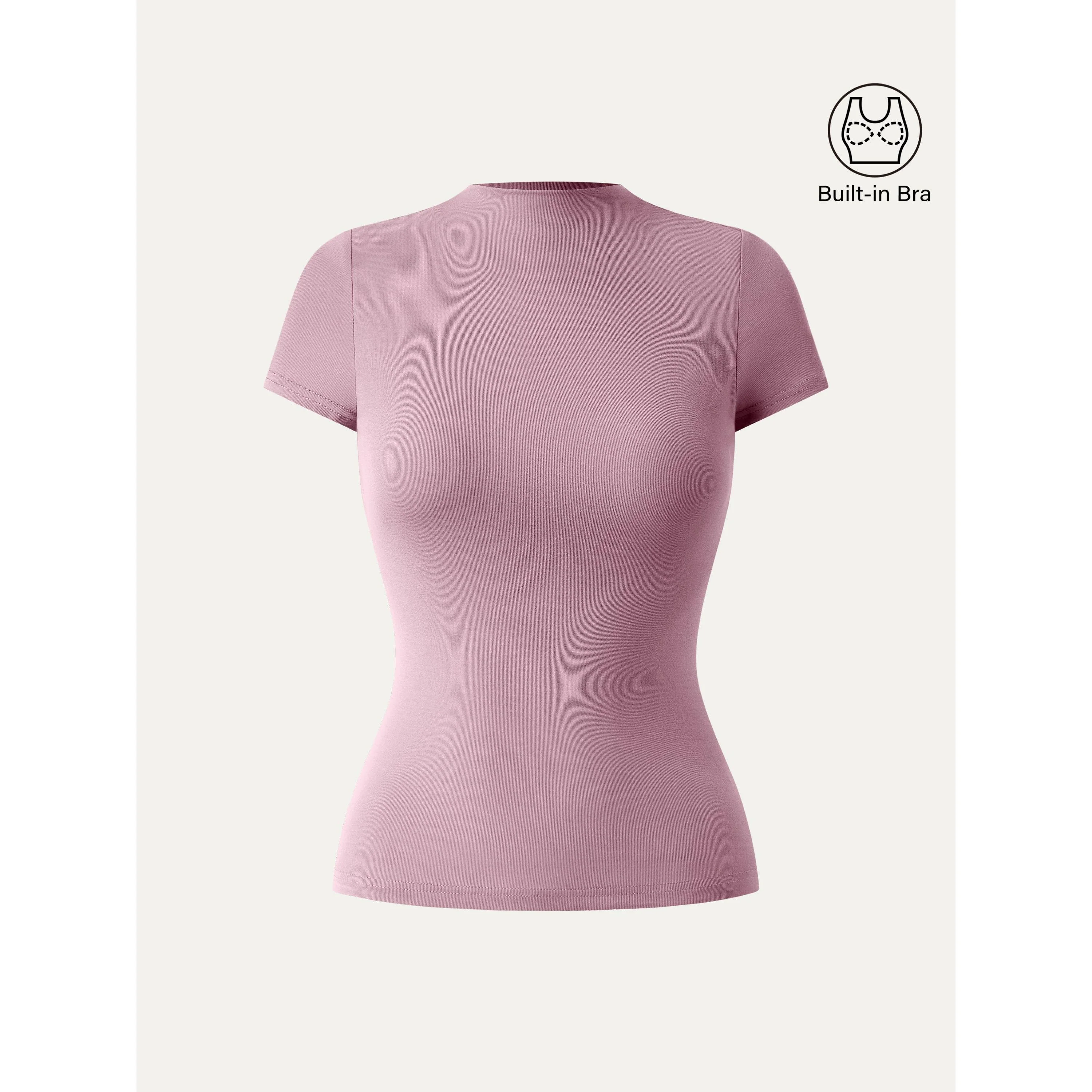 Mockneck Short Sleeve Breathable Sports Bra