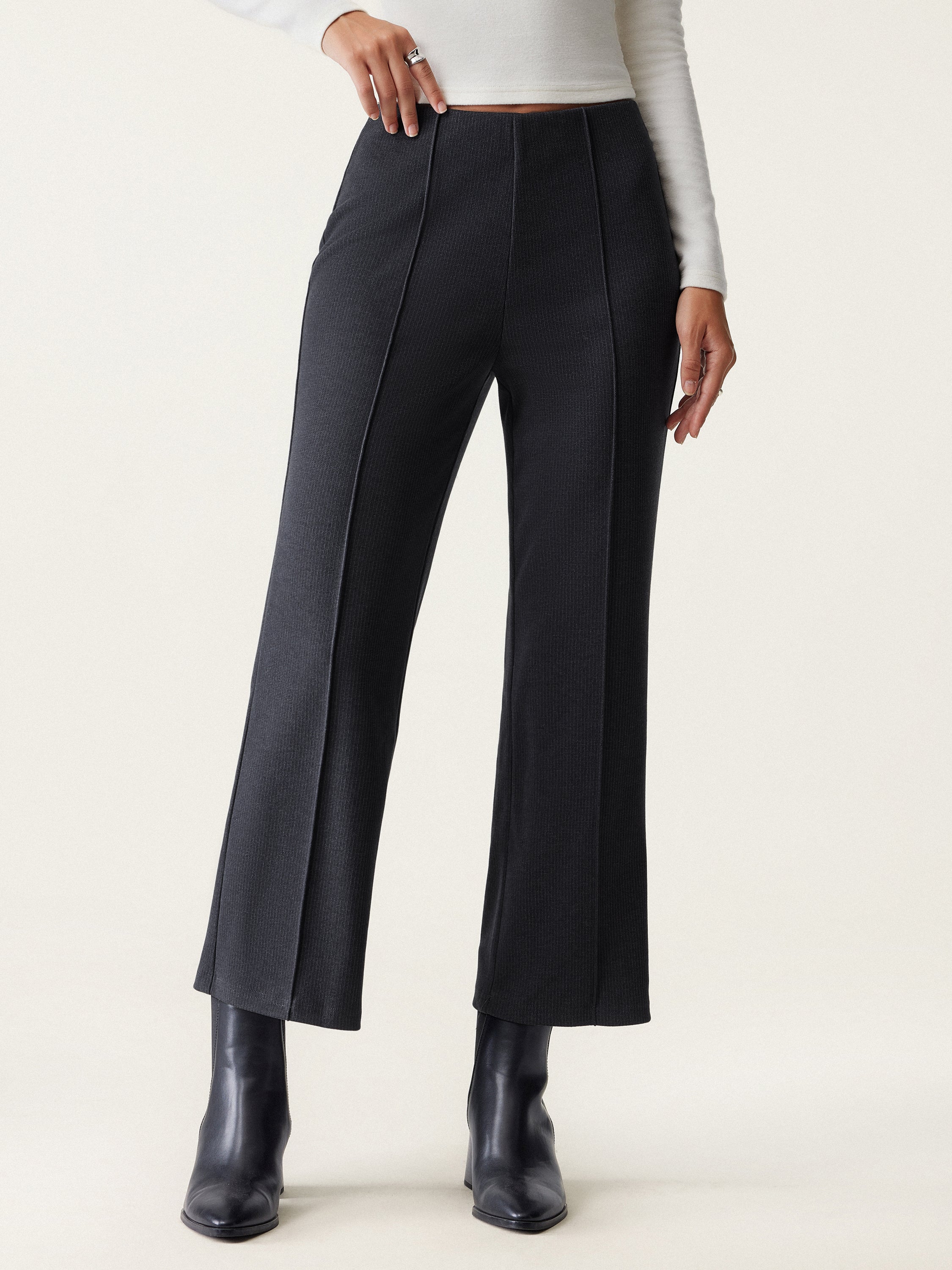 Pull-On Cropped Flare Pants