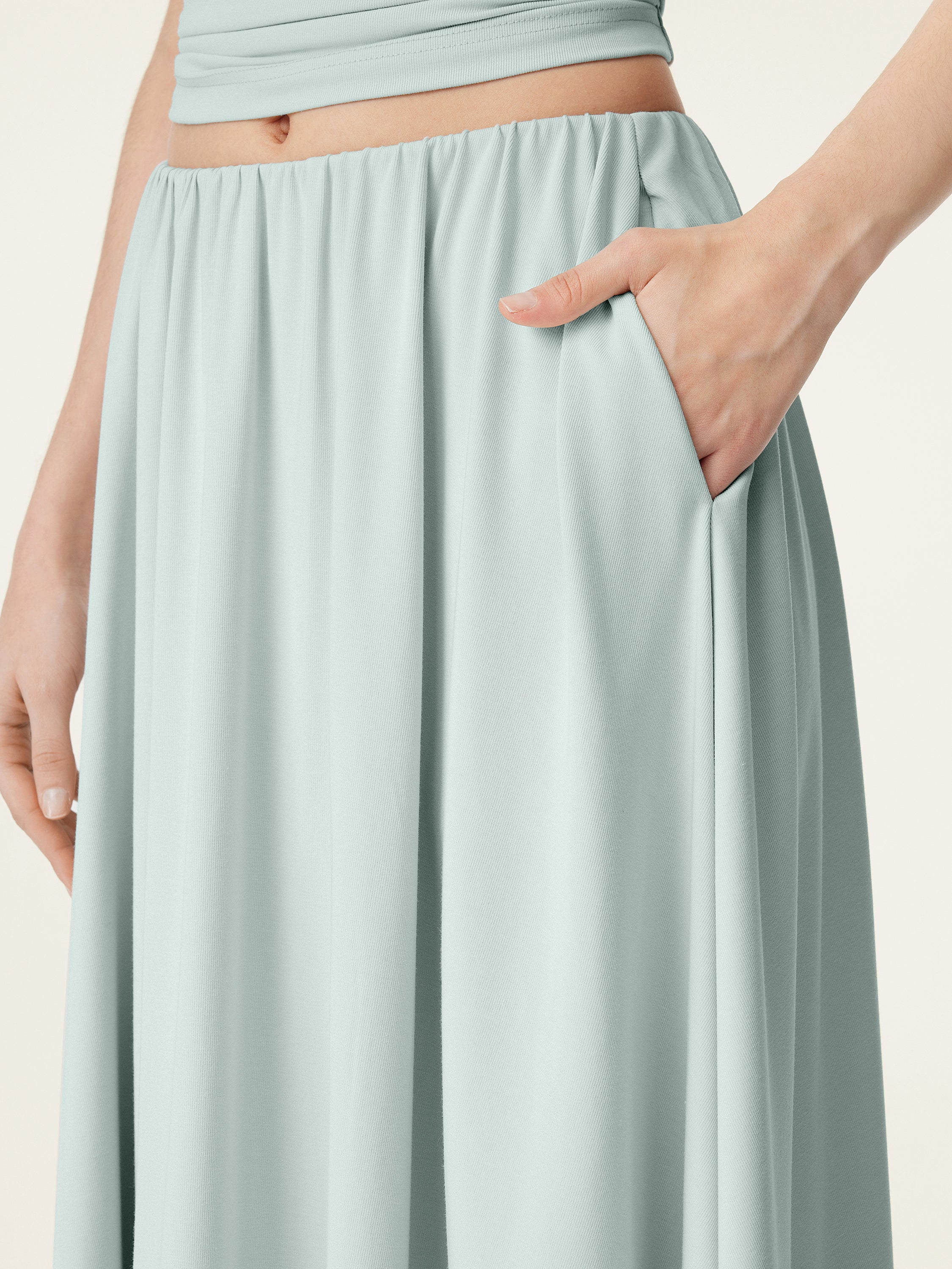 Maxi Skirt with Pockets in Umbrella Style