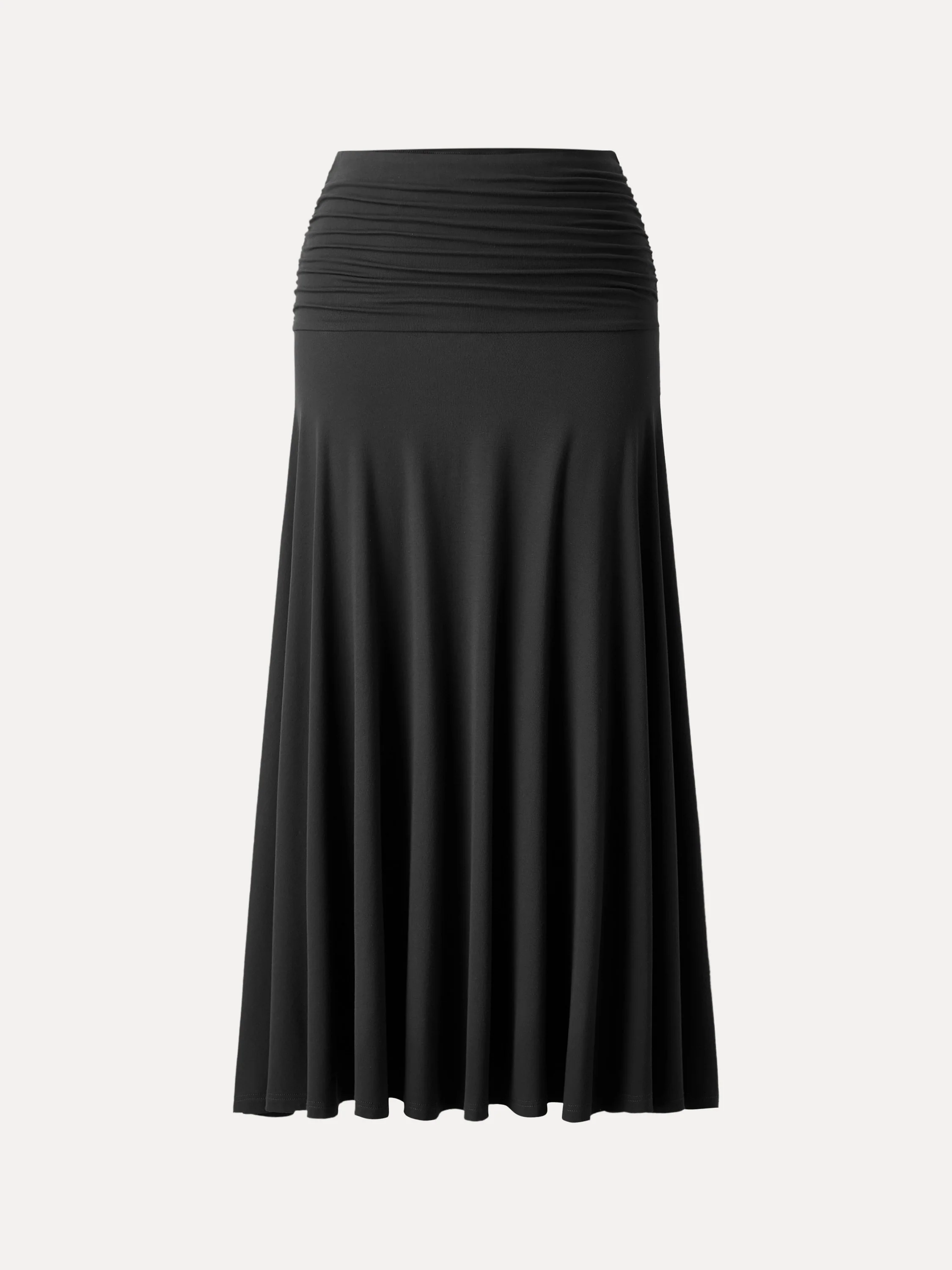 Super Soft Mid Rise A-line Ruched Maxi Skirt