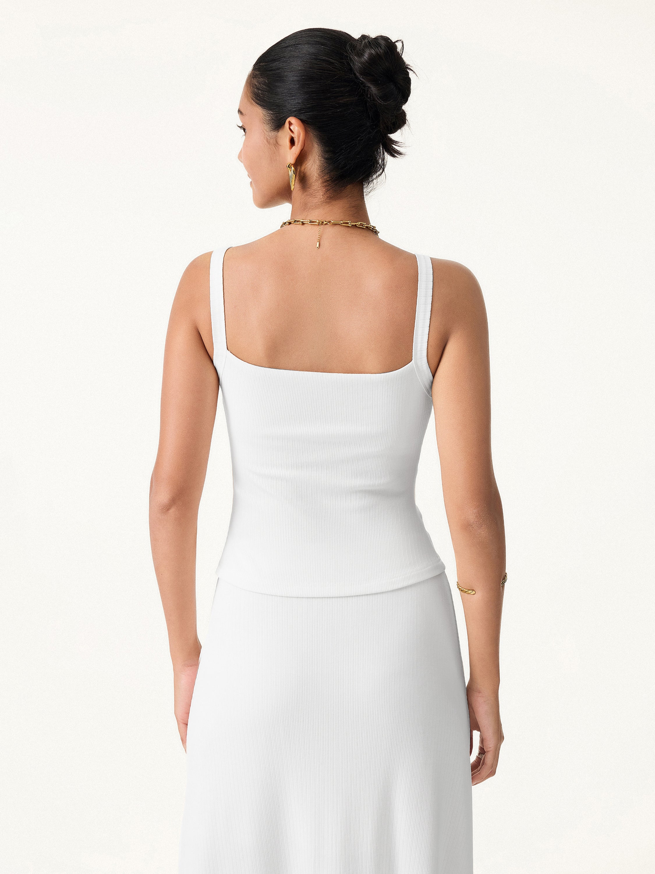 Stretch Cotton Pointelle Wide Straps Brami Tank