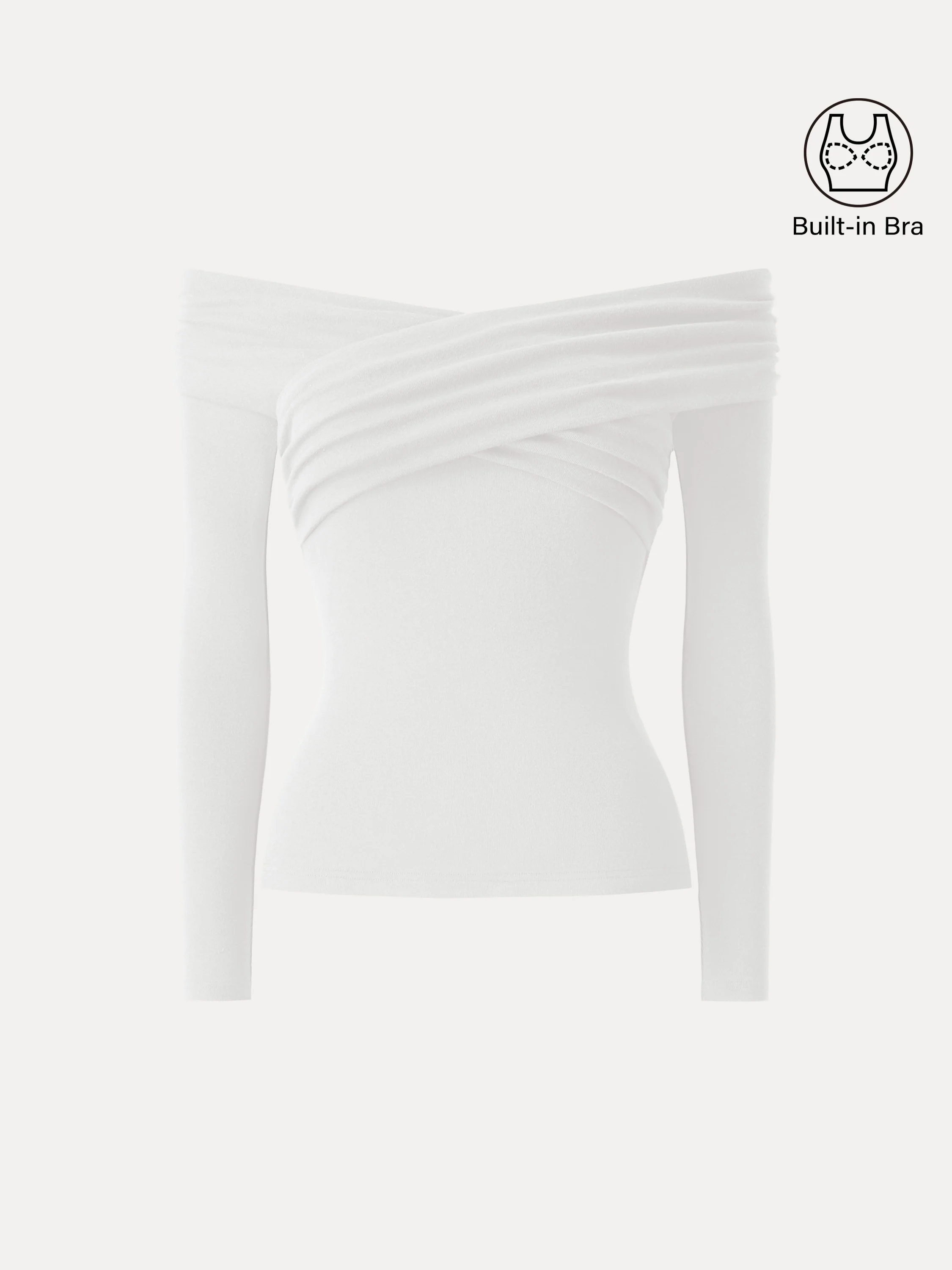 Light Warm Criss-Cross Off-Shoulder Bra Top