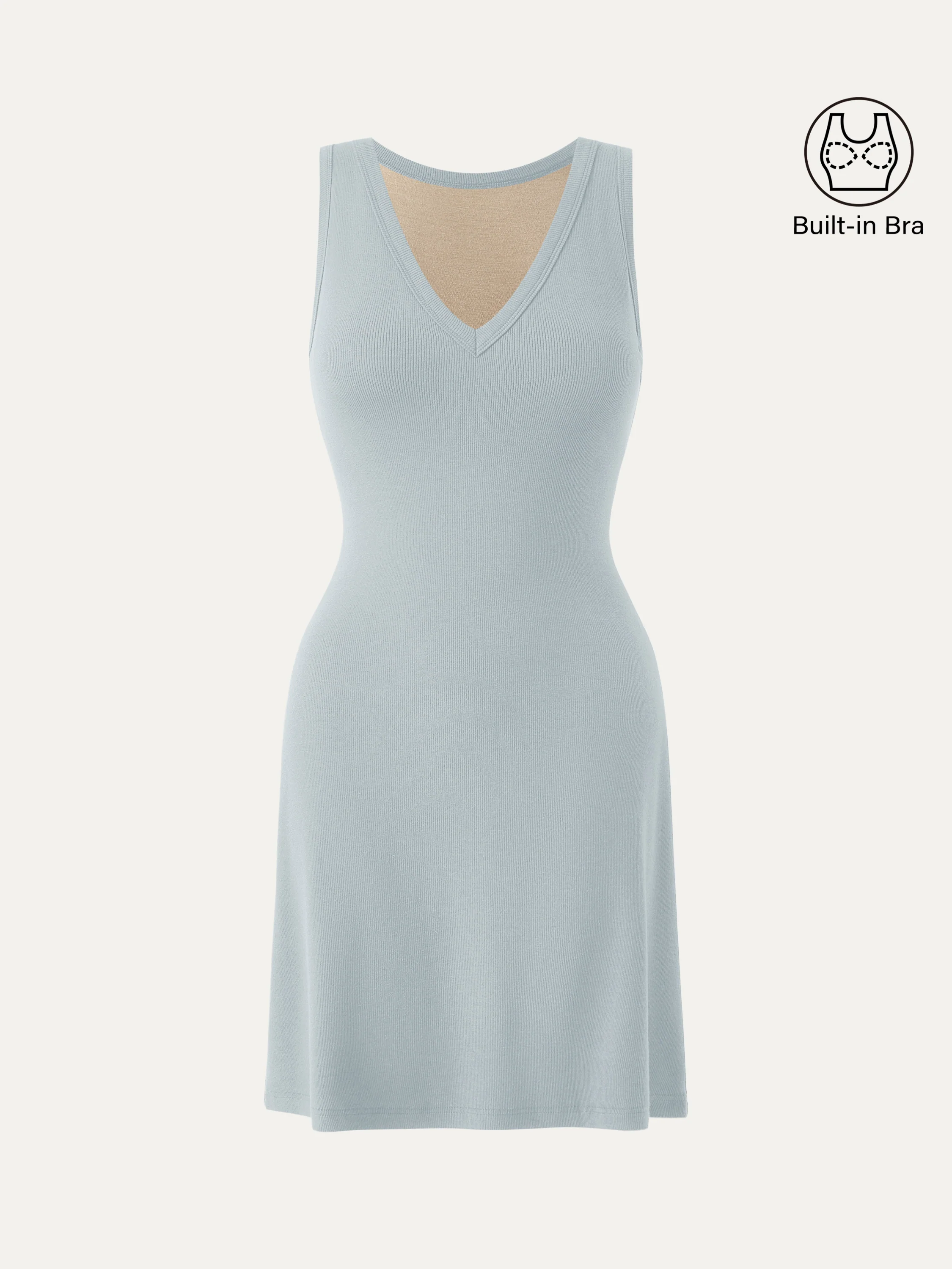 Flattering V-neck A-line Airy Tank Dress