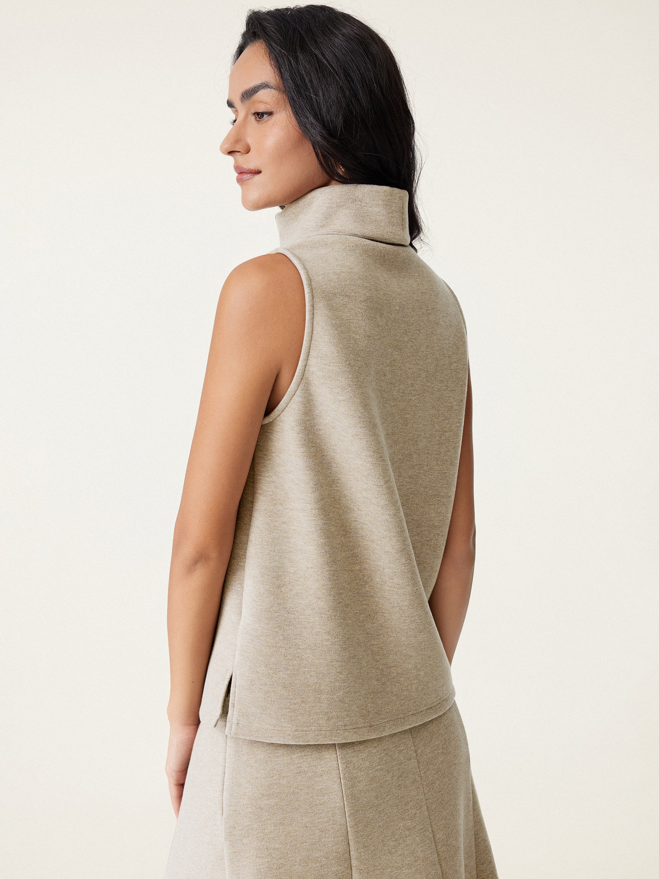 2-Piece Set Split Hem Top and High-Waisted Midi Skirt